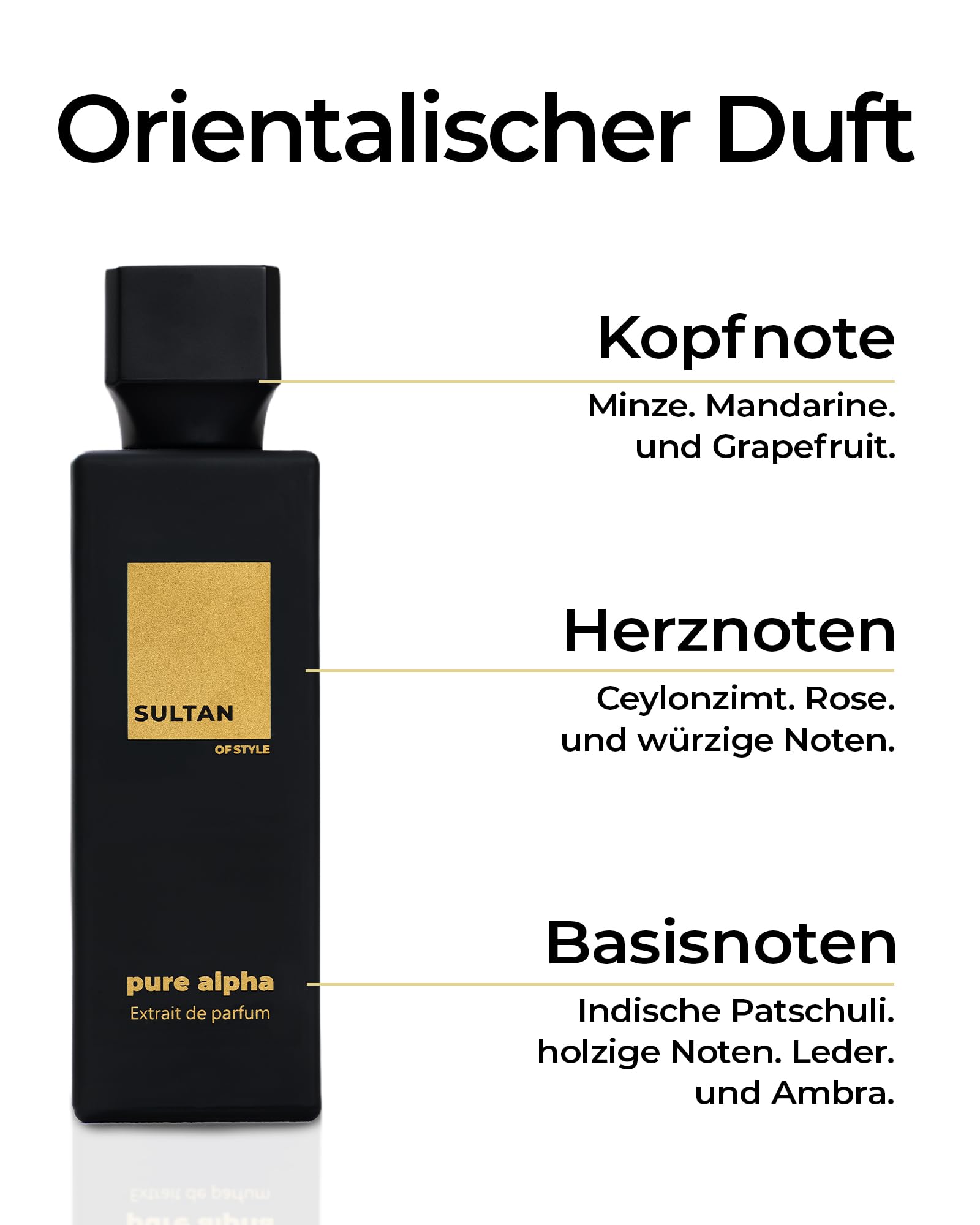 Sultan of Style Pure Alpha - Perfume en spray para hombre, aroma intenso y duradero con complejo de liberación prolongada, 75 ml