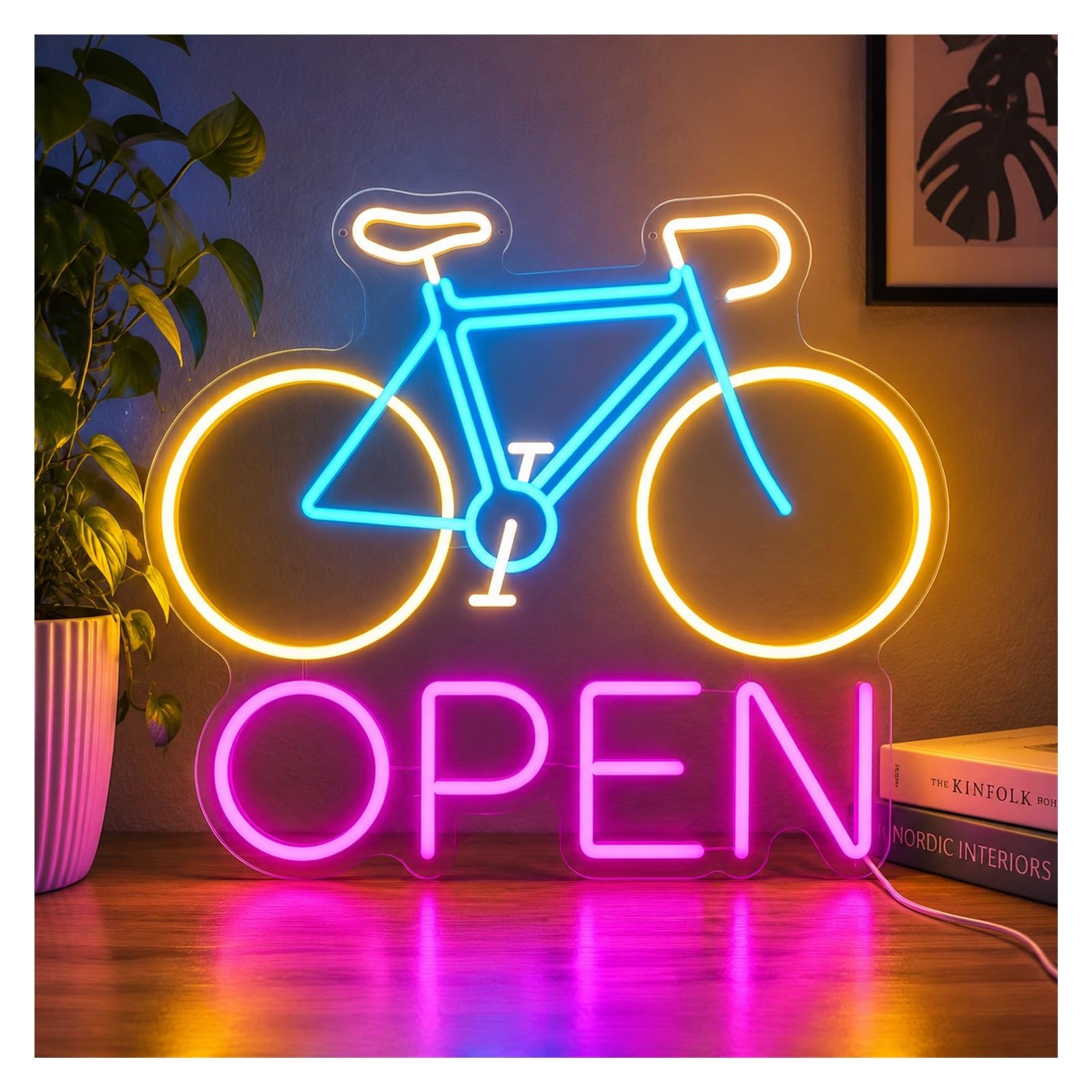 Decoración Lámparas Bicicleta Abierta Letrero De Neón | Estudio De Ciclismo Para Cafe Vibe 48cm
