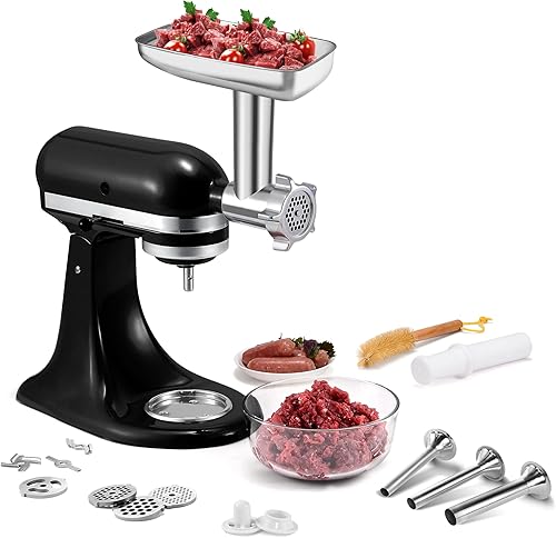 Miniatura 10 de Accesorio de molinillo de metal para batidoras de pie KitchenAid, accesorio para picadora de carne, relleno de salchichas, accesorio para molinillo