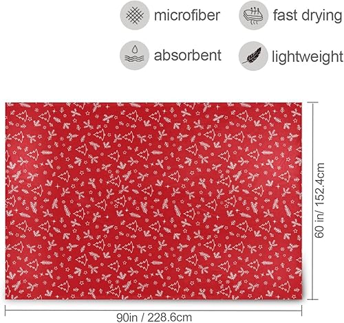 Miniatura 3 de Christmas Tree and Snowflakes Red Warm Bed Blanket for Adults Kids, Microfiber All Season Use Blanket for Travel Bed 60x90 Inches