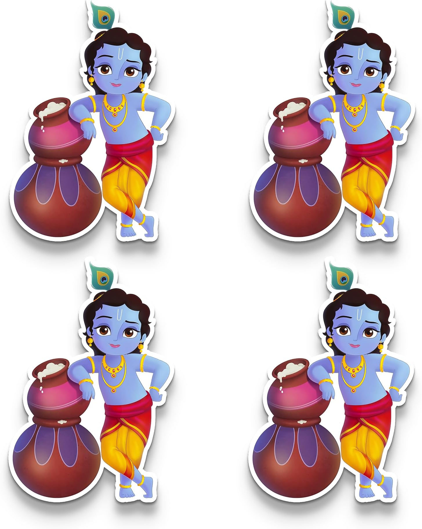 Shaivya Cute Krishna Fridge Magnet Made of Acrylic Material Strong and Lightweight Magnet UV Printed Acrylic Magnets Decoration Gift Idea Bal Krish with Makhan Kitchen Dining Decor Size 3X3.5 Inches
