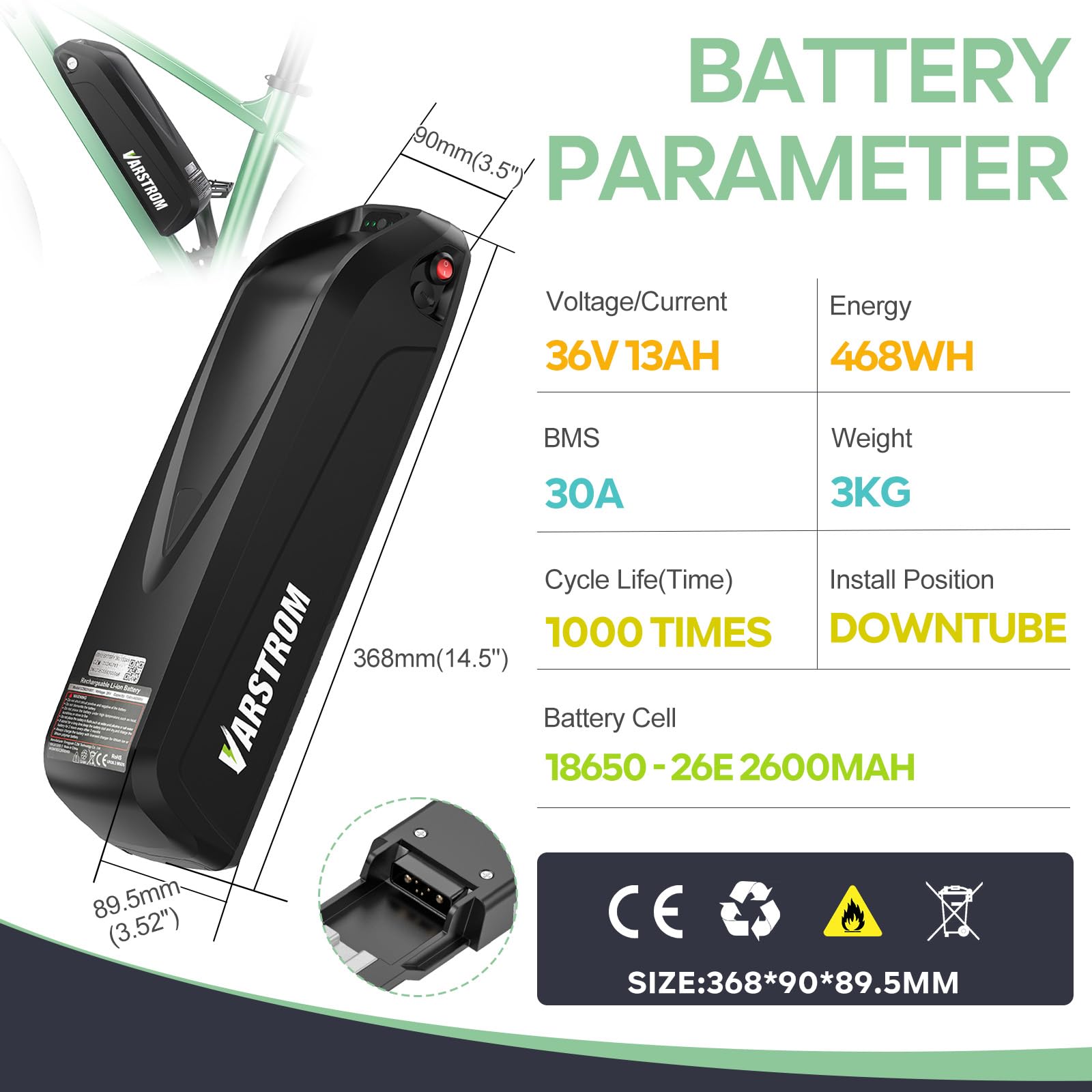 TSDZ Motore Centrale 36V 250W TSDZ-2B con Schermo LCD EKD01 Multilingua con Batteria da 36V 13Ah, Kit di Conversione Bici Elettrica Motore Centrale Sensore di Torque