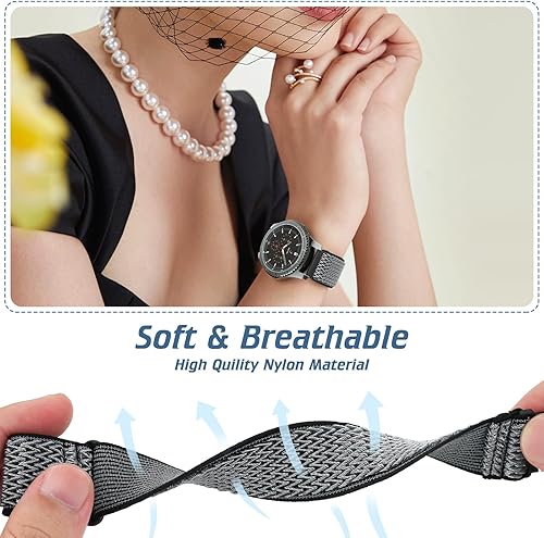 Miniatura 4 de Correas de 0.866in compatibles con Samsung Galaxy Watch 3 de 1.772in, Galaxy Watch de 1.65 pulgadas, Gear S3 Frontier, correa elástica ajustable de