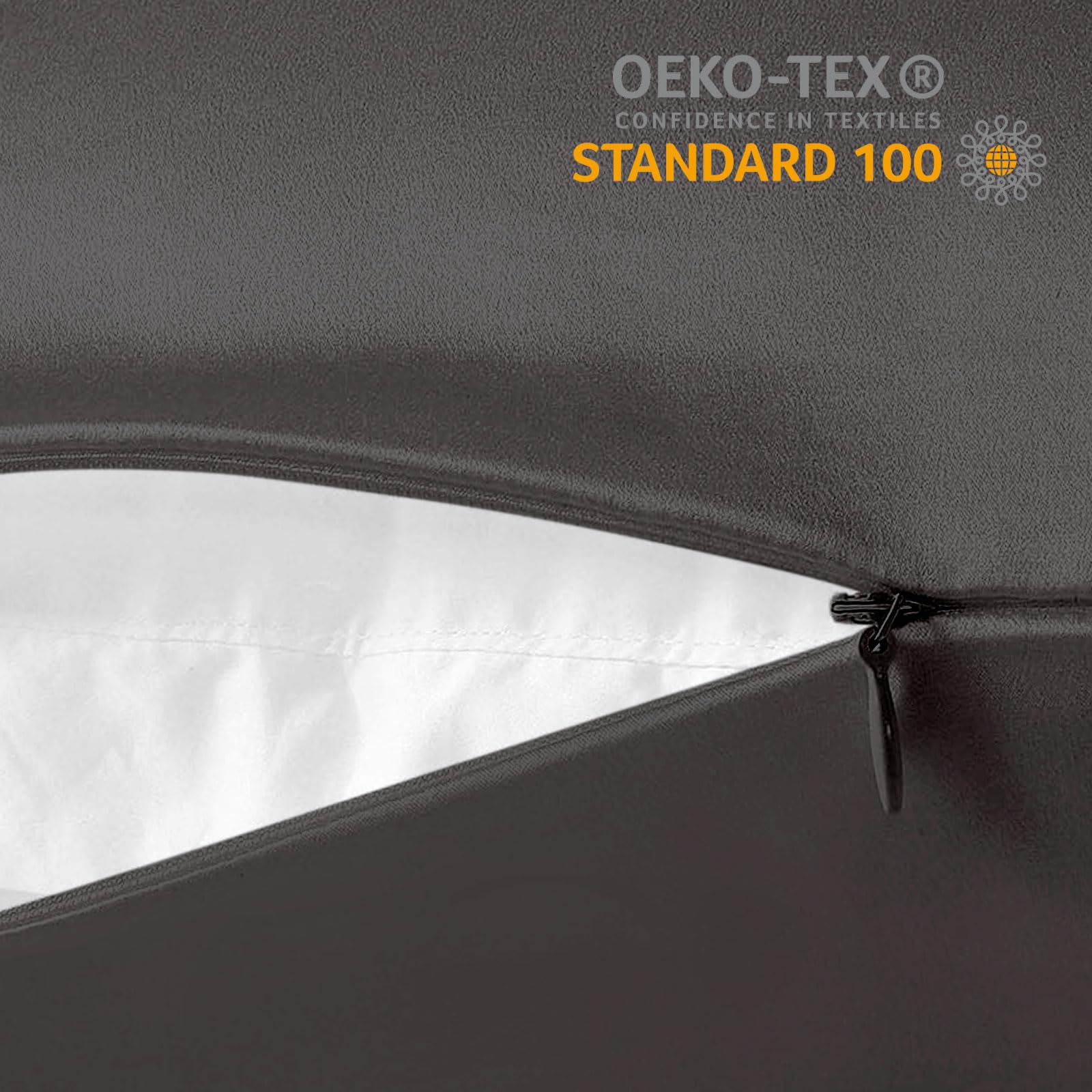 Poligino Federe in 100% Seta Cuscino,22 Mamme,Proprietà Antibatterica,Bassa Allergenicità, Federa in Seta Protegge i Tuoi Capelli e La Tua Pelle,1 Pz 50x80cm,Grigio scuro