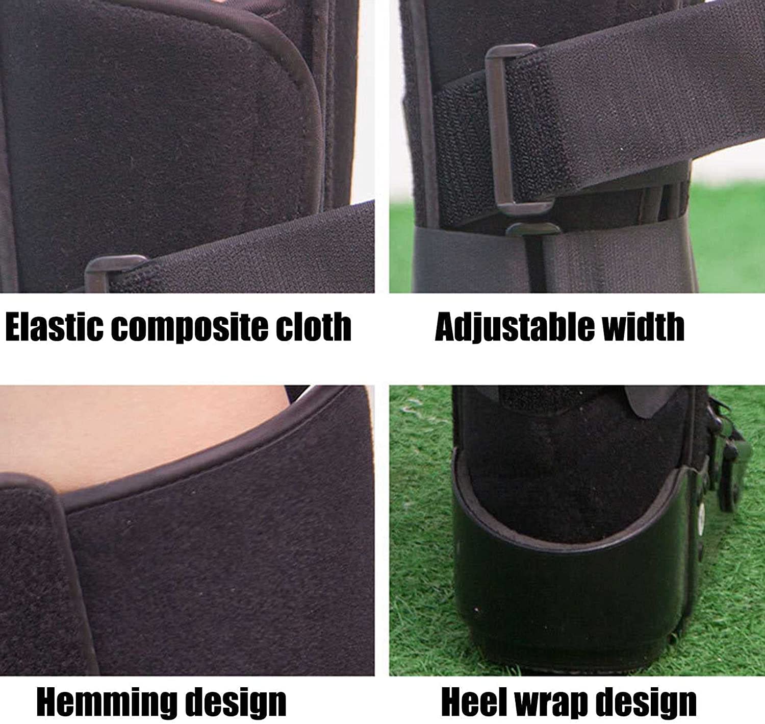 Bota de Fractura para pie Roto con Placa de Acero Fractura de Tobillo Protector de esguince Férula Nocturna para estabilizar el pie Tobillo Tobillera para Mujeres y Hombres (Color : Black, Size :