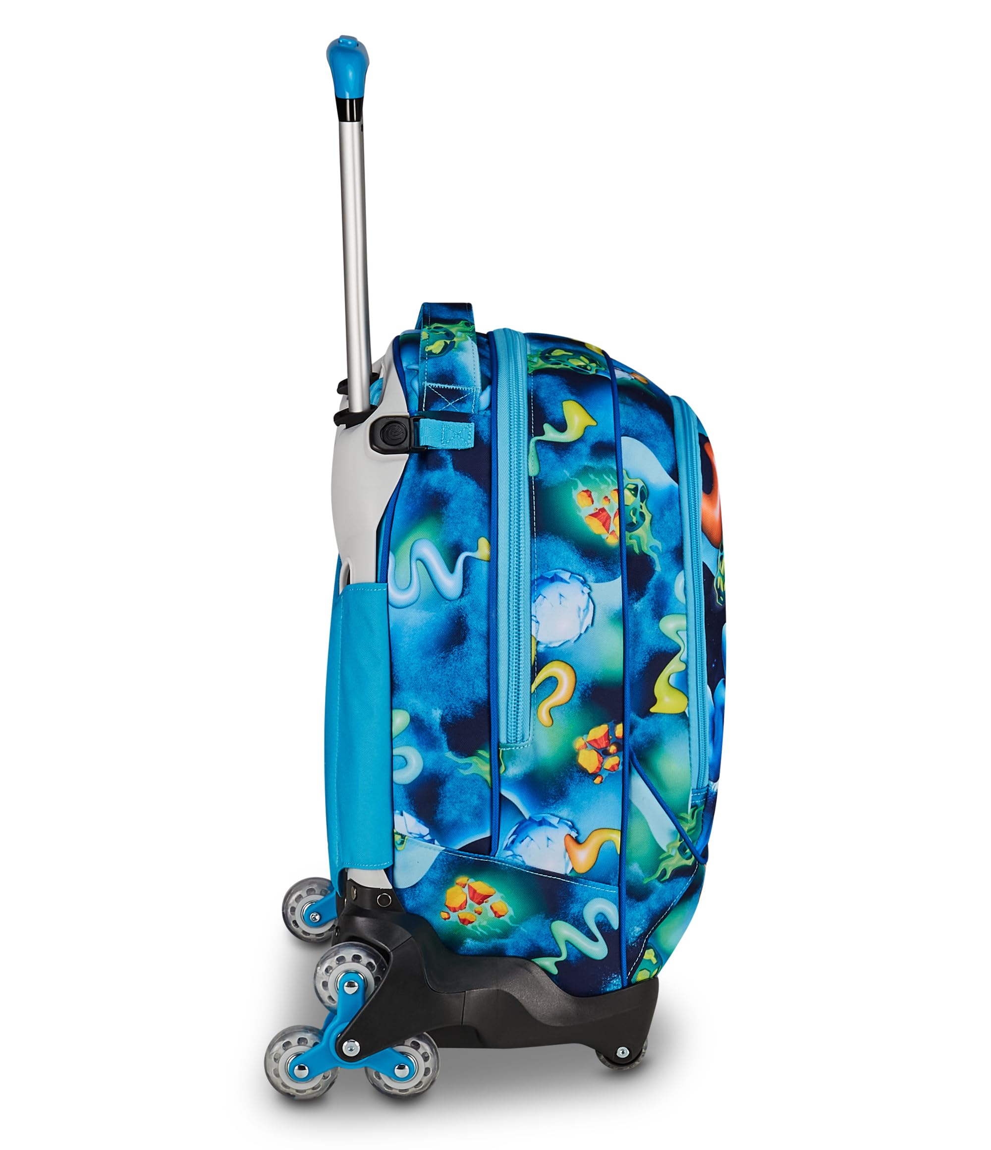 SJ GANG STYLE JAM GANG Trolley Jack 8 ruote SPACE RIDE, Blu, 34L, Scomponibile, Crossover System, 3 in 1, Spallacci a scomparsa, Tasca frontale con astronauta 3D, Scuola elementare, Bambino