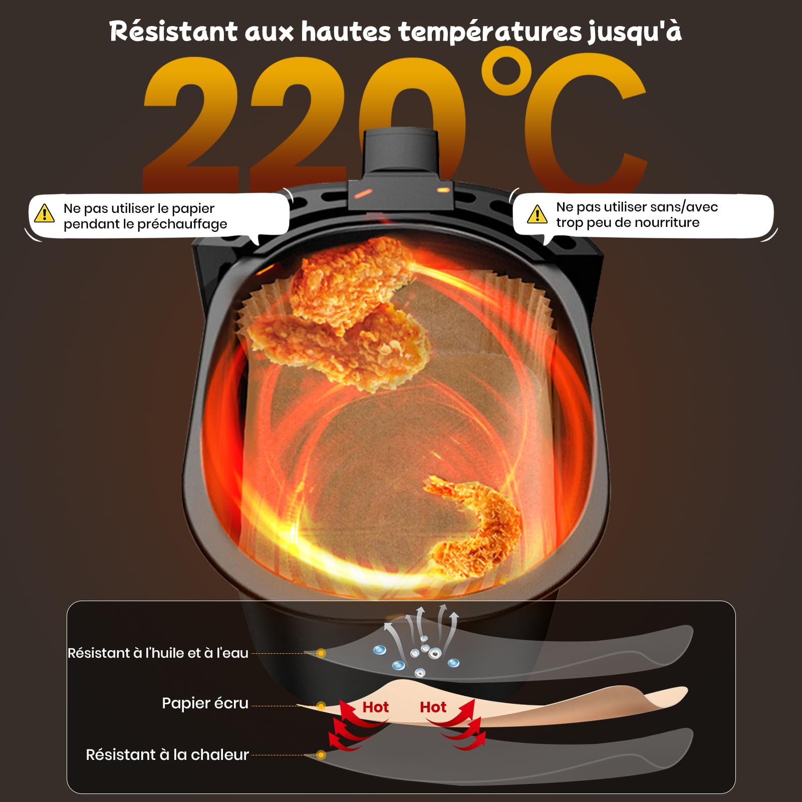 Papier kuchenny do Ninja Air Fryer, 300 sztuk, 20,5 x 14 cm, prostokątne, wkładki frytkownicy bezolejowej, akcesoria do podwójnego stosu Frytkownica powietrzna
