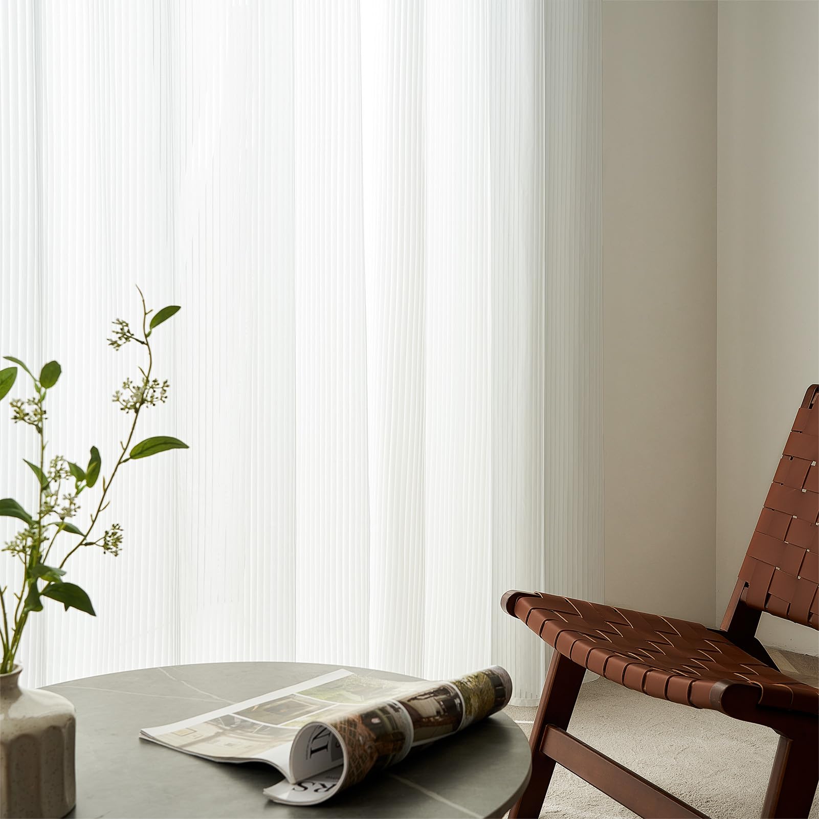 Topfinel Tende per Interni Tende in Voile Semi Trasparente Moderne per La Casa 1 Pezzi con Anelli 300x240 cm per Soggiorno Camera da Letto Bianco