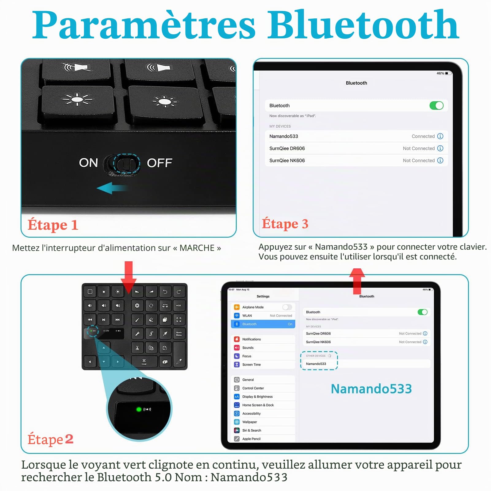 Clavier de Dessin de Raccourci sans Fil, 35 Touches Ergonomiques, Clavier rétroéclairé Buetooth pour Procréer, à Une Main, pour Les Programmes OS X Qui Reposent sur des Raccourcis