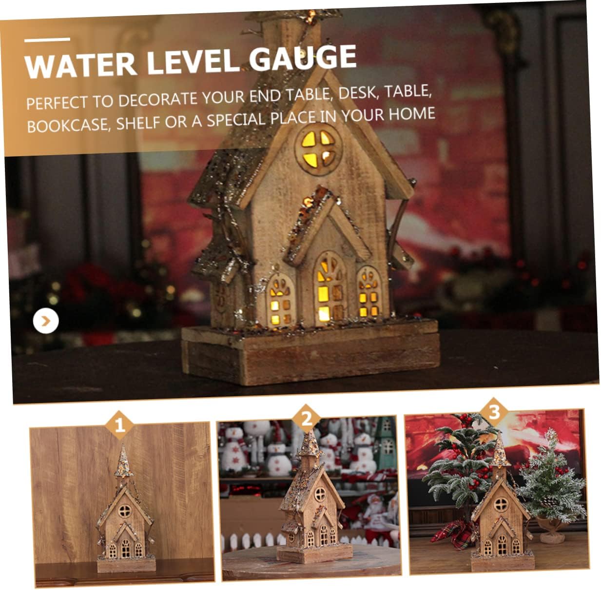 PRETYZOOM 1pc Christmas House Ornament Elegant Showcase Decor for Holiday Parties Home Desktop Adornment for Christmas Village Display