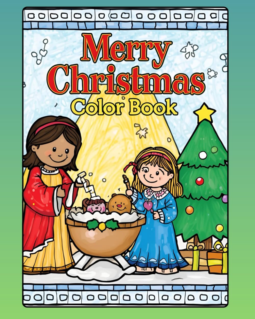 Merry Christmas - Color Book: Children's book with 50 coloring pages with a Christmas theme, for children up to 10 years old.