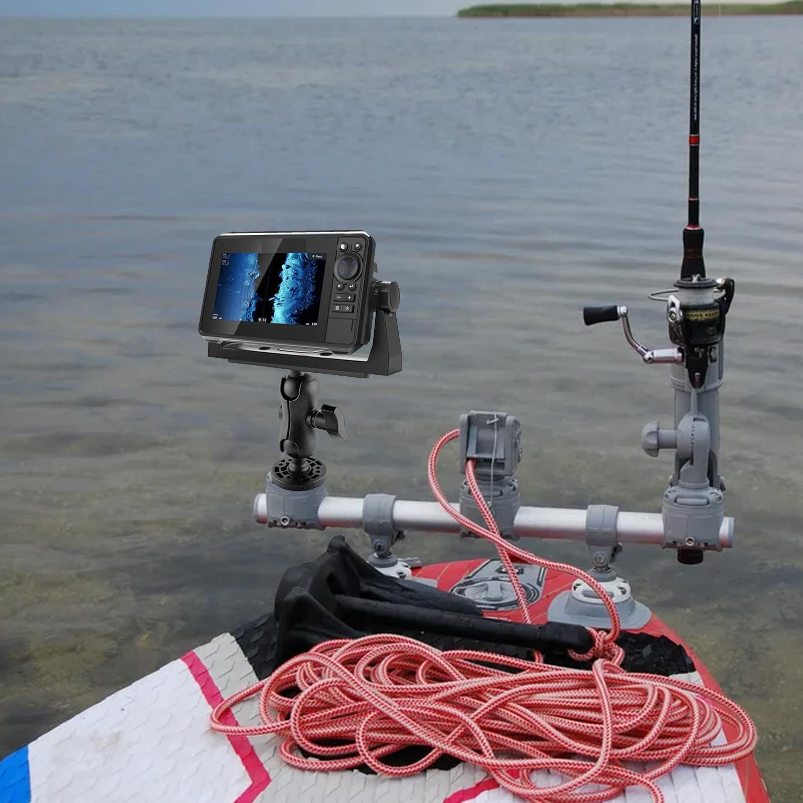 Soporte para buscador de Peces | Placa de Montaje para sonda de Pesca en balsa para Pesca en Barco - Soporte electrónico para buscador de Peces, Soporte para buscador de Peces electrónico Marino para