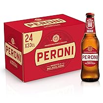 Peroni Birra 175 Anniversario, Cassa Birra con 24 Birre in Bottiglia da 33 cl, 7.92 L, Birra Lager con Malto 100% Italiano dal Gusto Moderatamente Amaro, Gradazione Alcolica 4.7% Vol