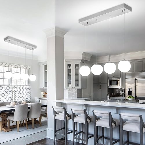 Miniatura 255 de Escalera LED de 10 luces LED moderna con globo de cristal, lámpara colgante grande para techos altos, accesorios de iluminación de entrada, villas y