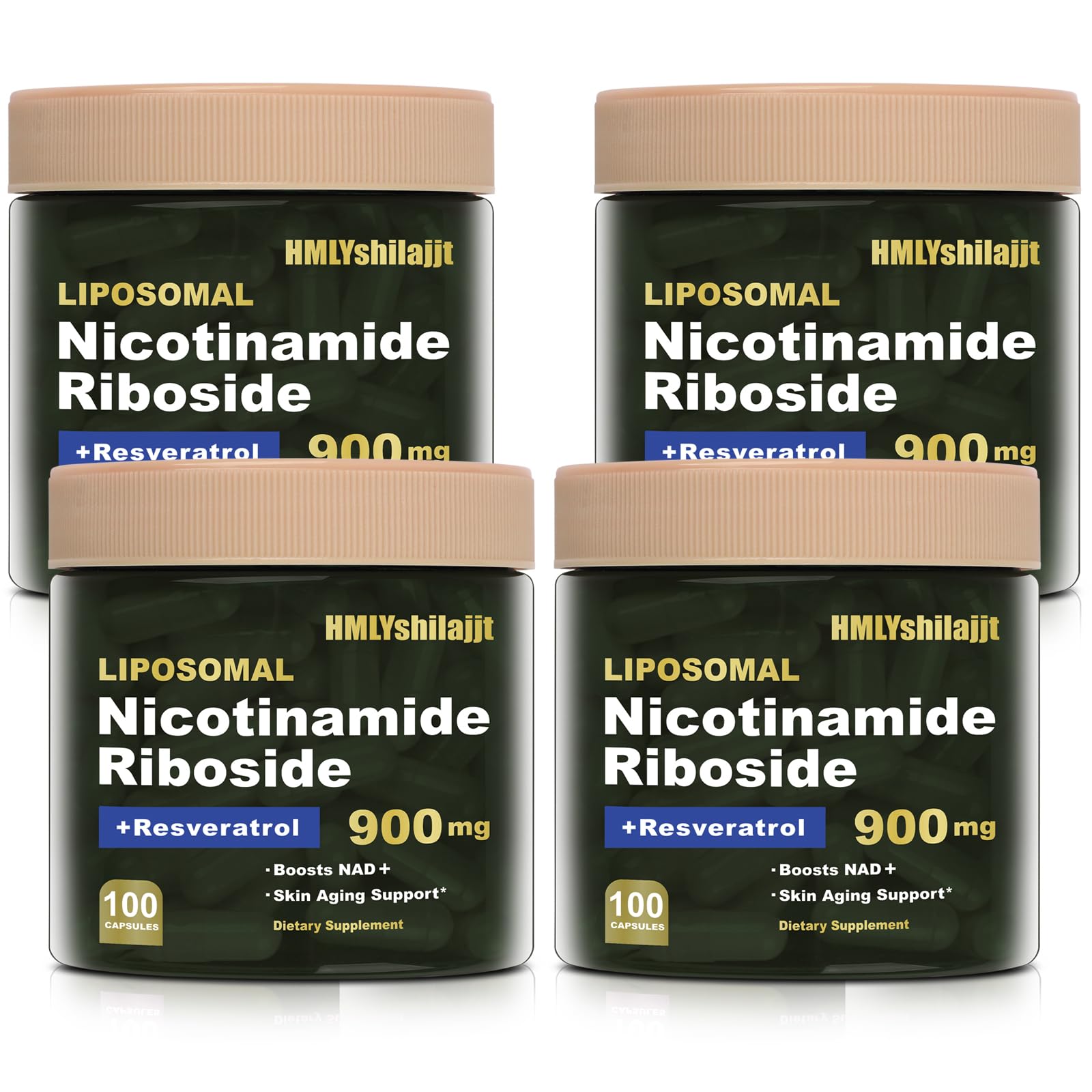 Liposomal NAD Supplement with Nicotinamide Riboside, Resveratrol, Quercetin –900 mg High Purity Anti-Aging Support for Energy, Focus & Vitality – NMN Alternative – 2 * 100 Capsules