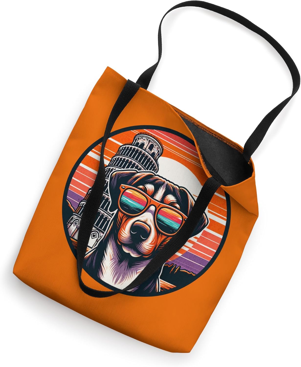 Dog At The Leaning Tower Of Pisa Tote Bag