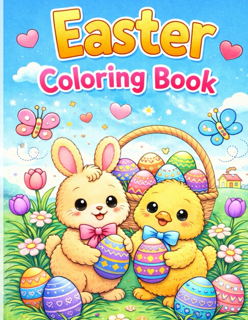 Cute Easter Coloring Book for Kids: Adorable Easter Animals and Eggs to Color