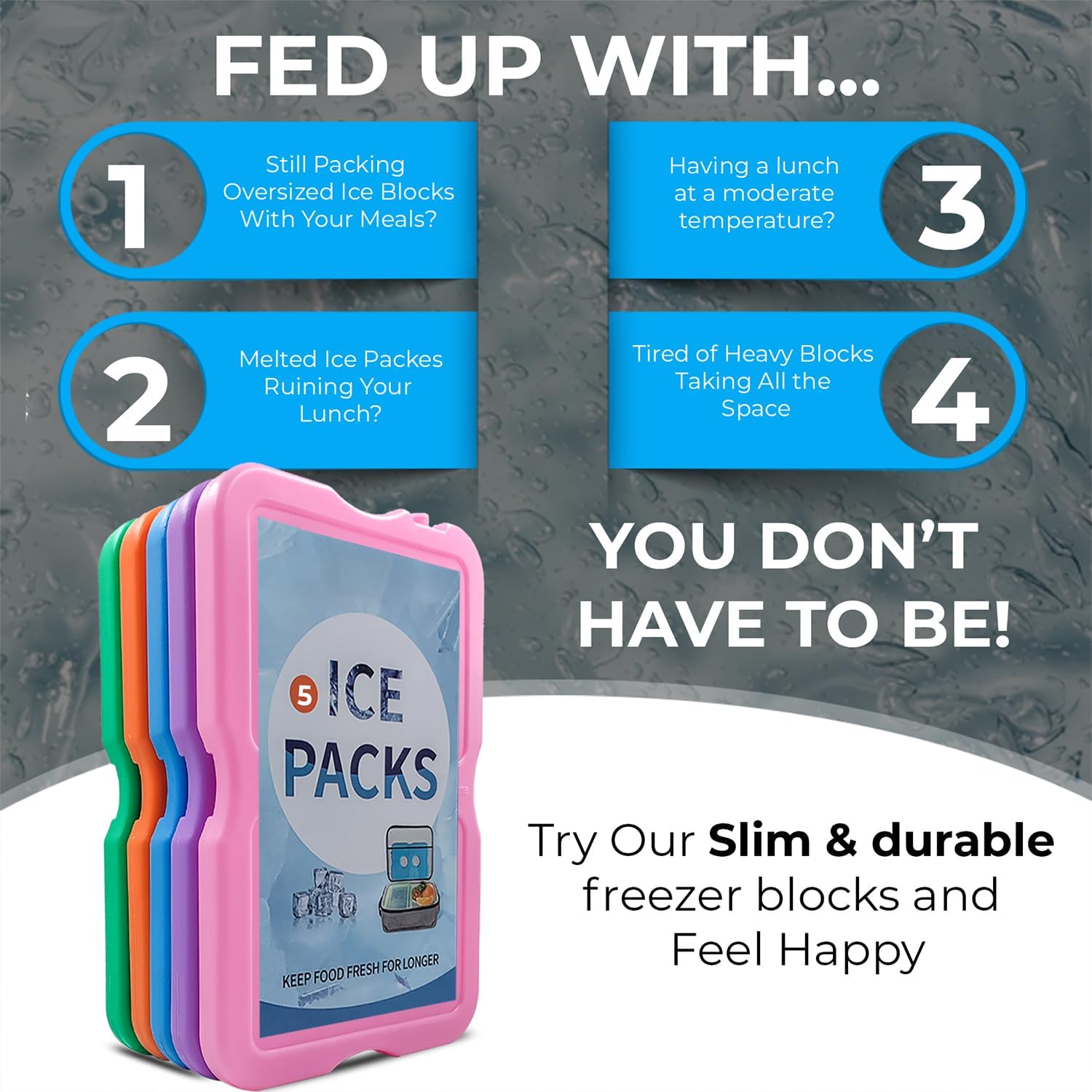 Roe Tenpo Home Freezer Blocks Ice Packs for Lunch Bags and Coolers - Slim, Reusable and BPA-Free Freezer Packs — image 6