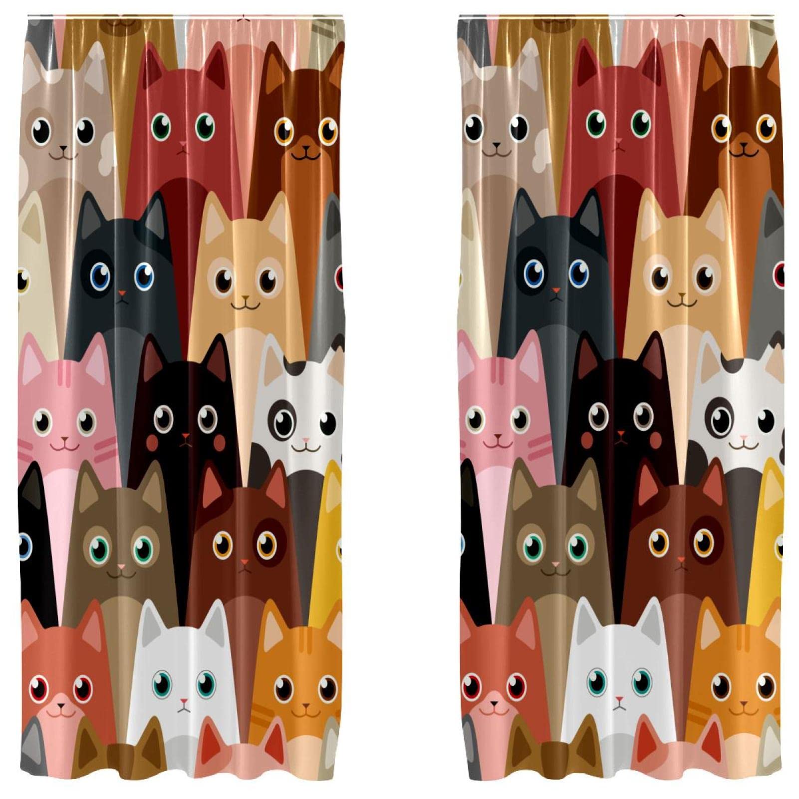 Cortinas de gatos hipster para habitaciones infantiles y estudios paneles decorativos 55x84