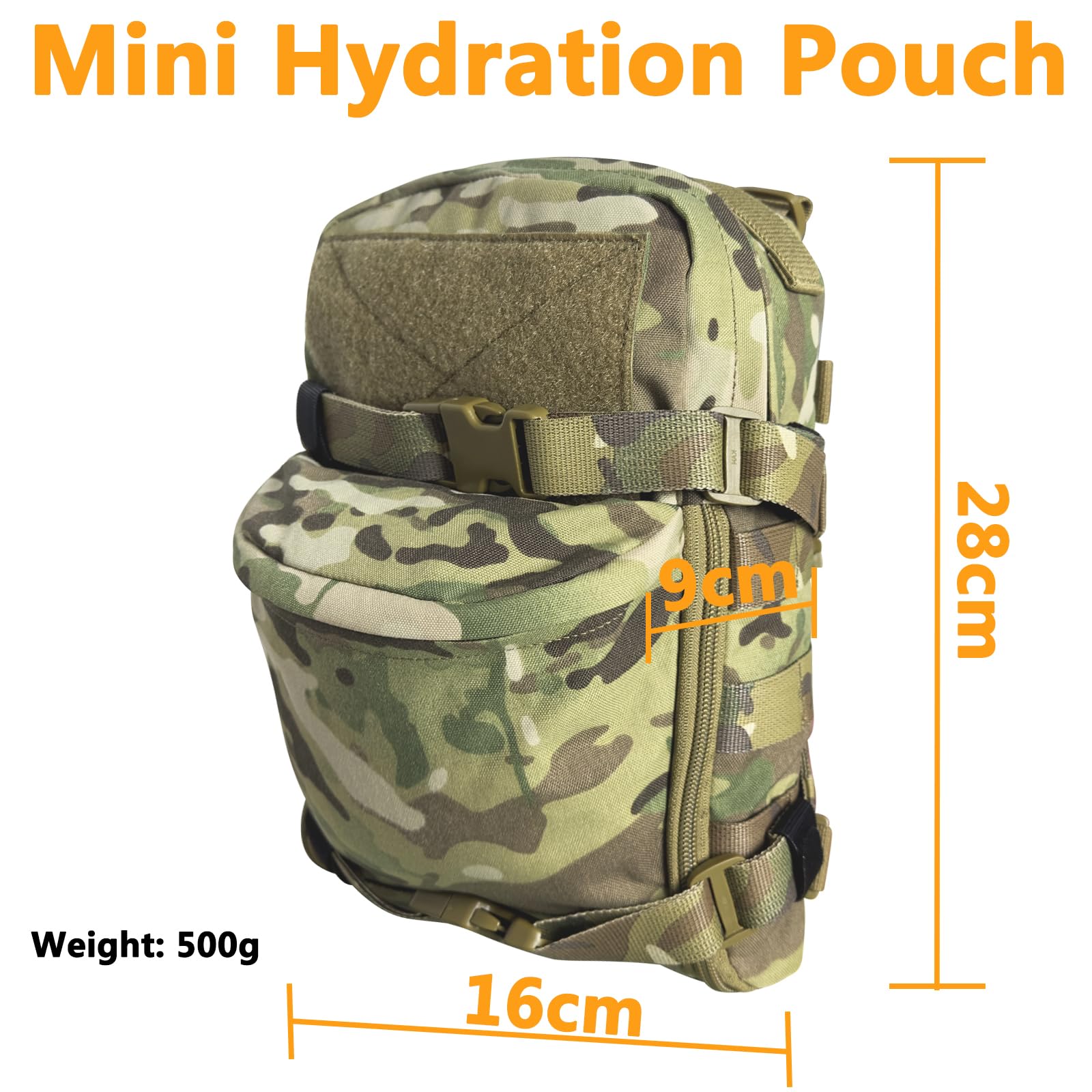 Taktyczny plecak Molle, lekki plecak do picia, nylon 500D, torba na bukłak o pojemności 2 l, do paintballa, airsoftu, wędrówek, jazdy konnej, przewoźnika
