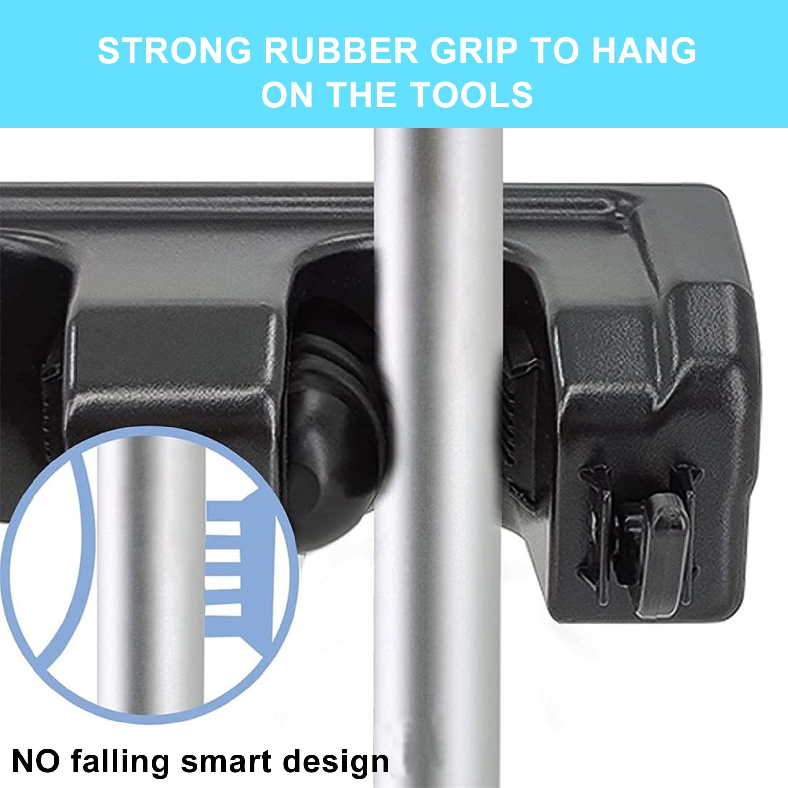 Soporte de pared para escoba y trapeador, colgador de ganchos para trapeadores y escobas, kit organizador con 3 ranuras y 4 ganchos, perfecto para casa, baño, lavandería, jardín, sala de 4