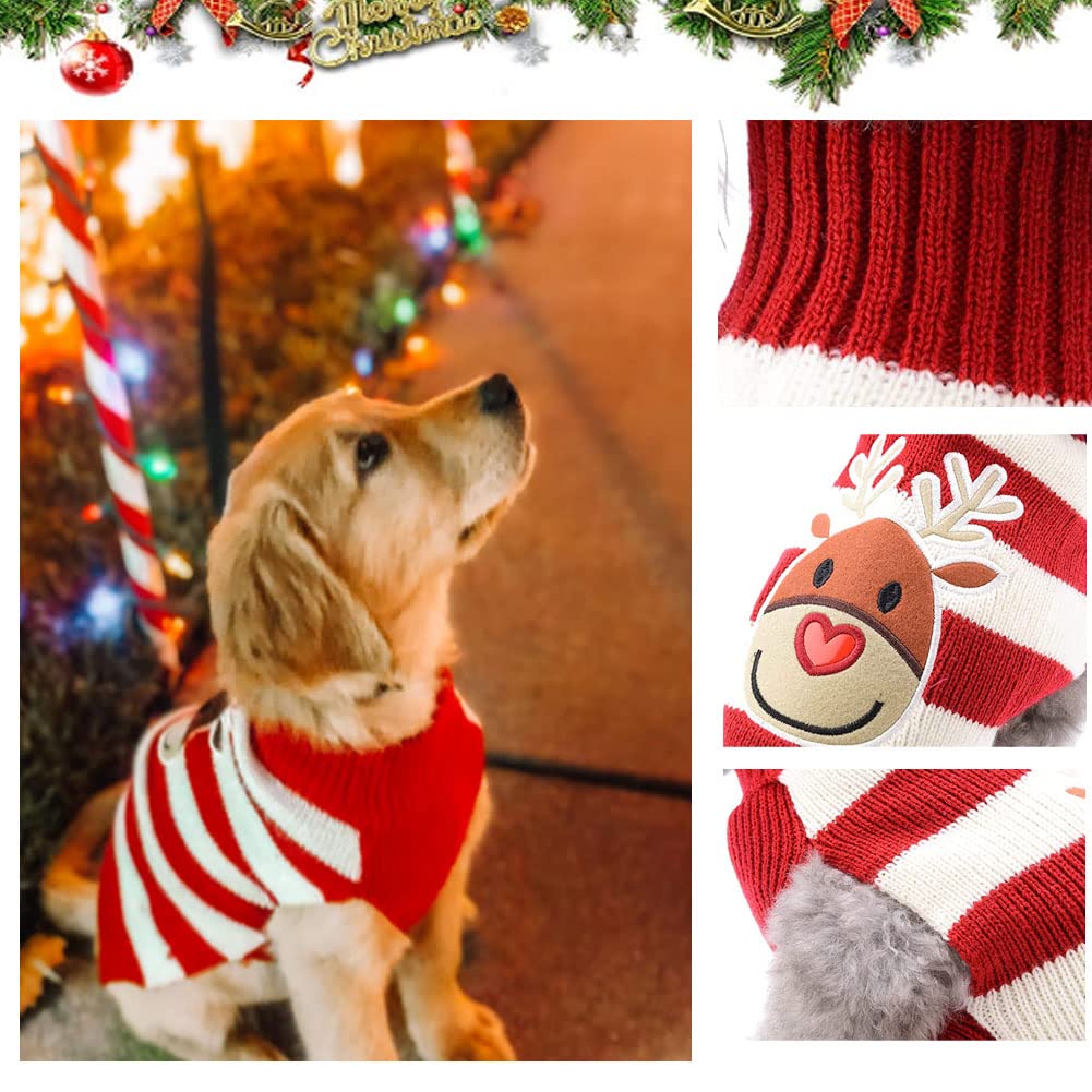 ABRRLO Hunde Pullover Weihnachten Dog Sweater Hundepullover Winter Haustier Strickpullover Hund Weihnachtspullover warme Fashion Urlaub Party Geschenk