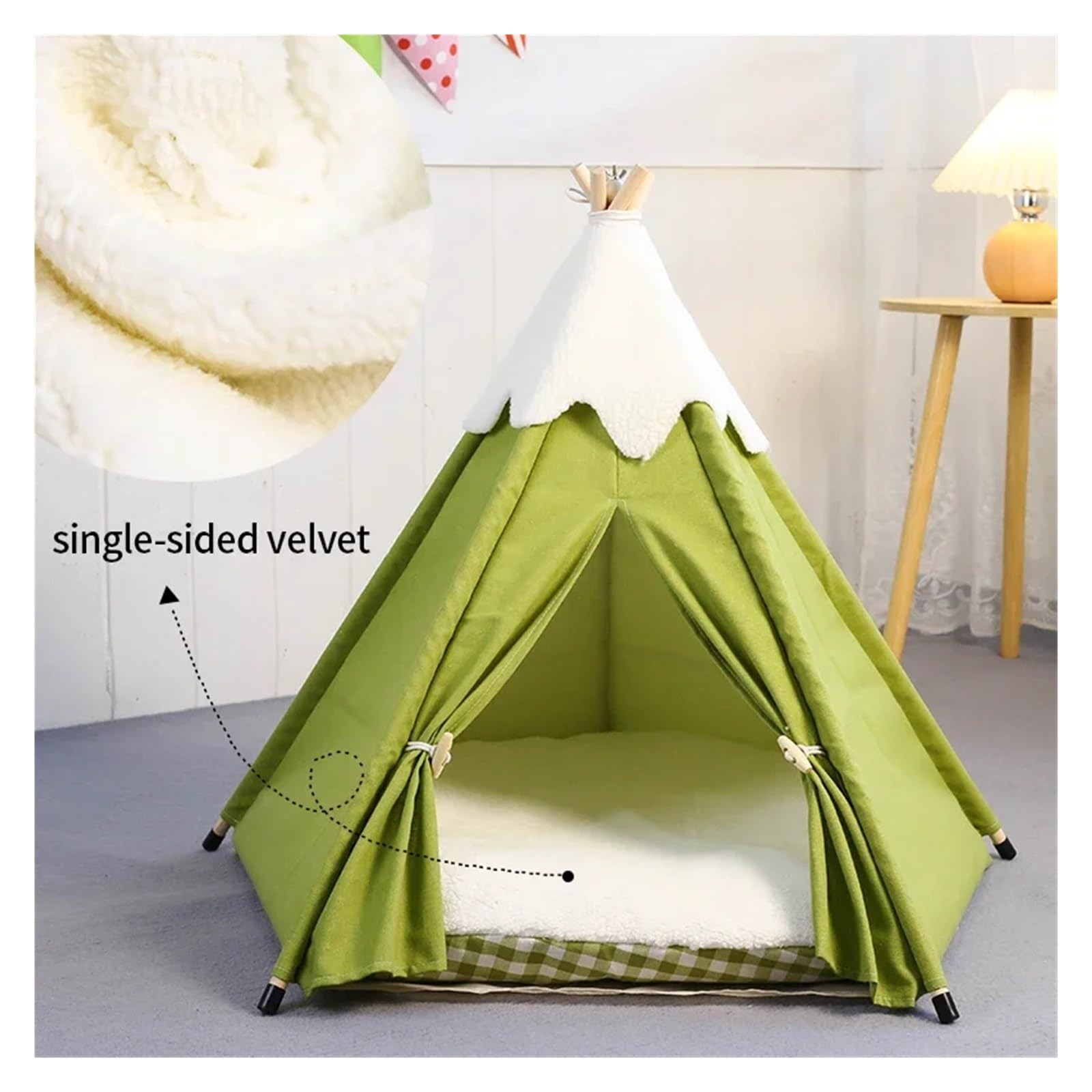 Tente pour Chien Tente for animaux de compagnie, tente tipi for chien, lit élégant, doux et confortable avec coussin en peluche épais, maisons for chats lavables, lits for chiots for chiens de petite