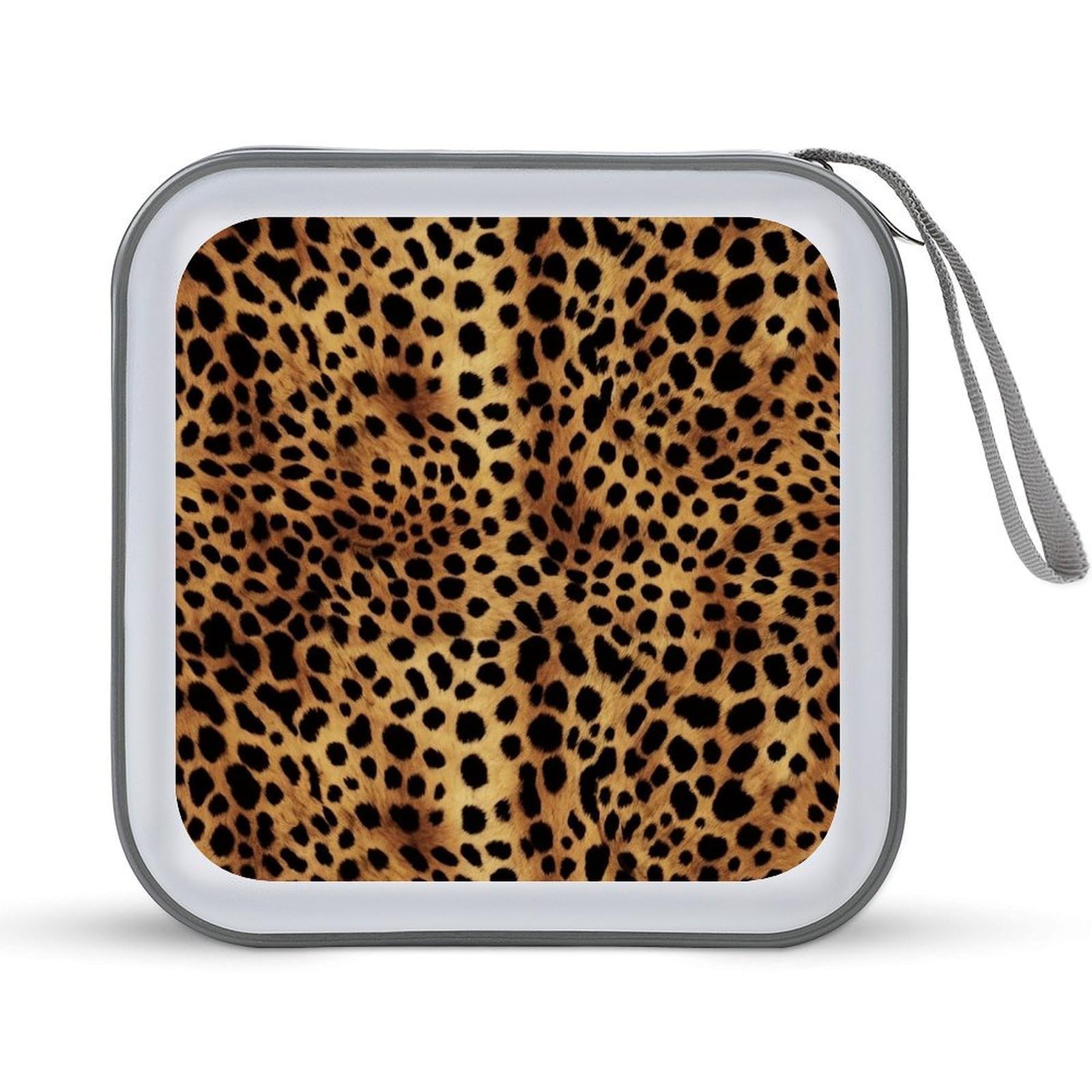 Rangement CD portable imprimé léopard | Étui pour 40 DVD et disques - 8