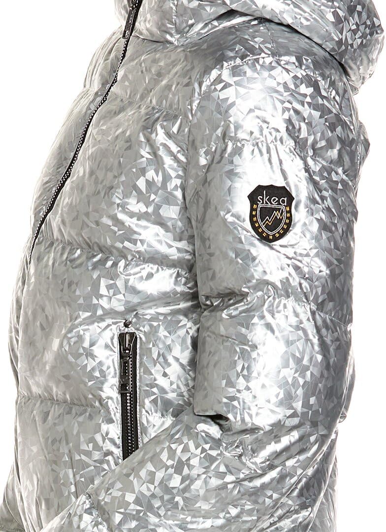 SKEA Womens Miki Puffer Down Jacket, 8, Silver