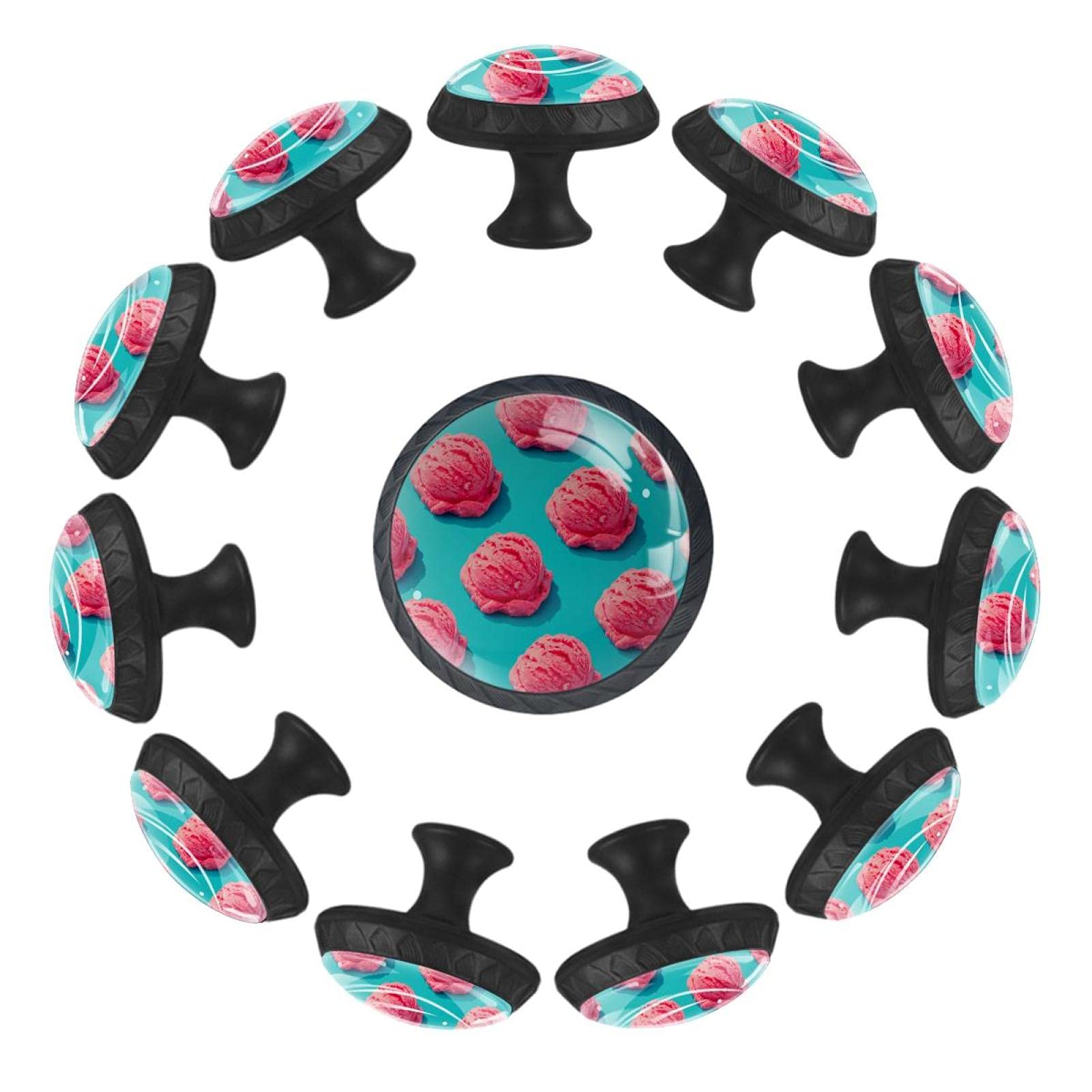 Boutons de tiroir crème glacée rose 35 mm pour remplacer des poignées cassées