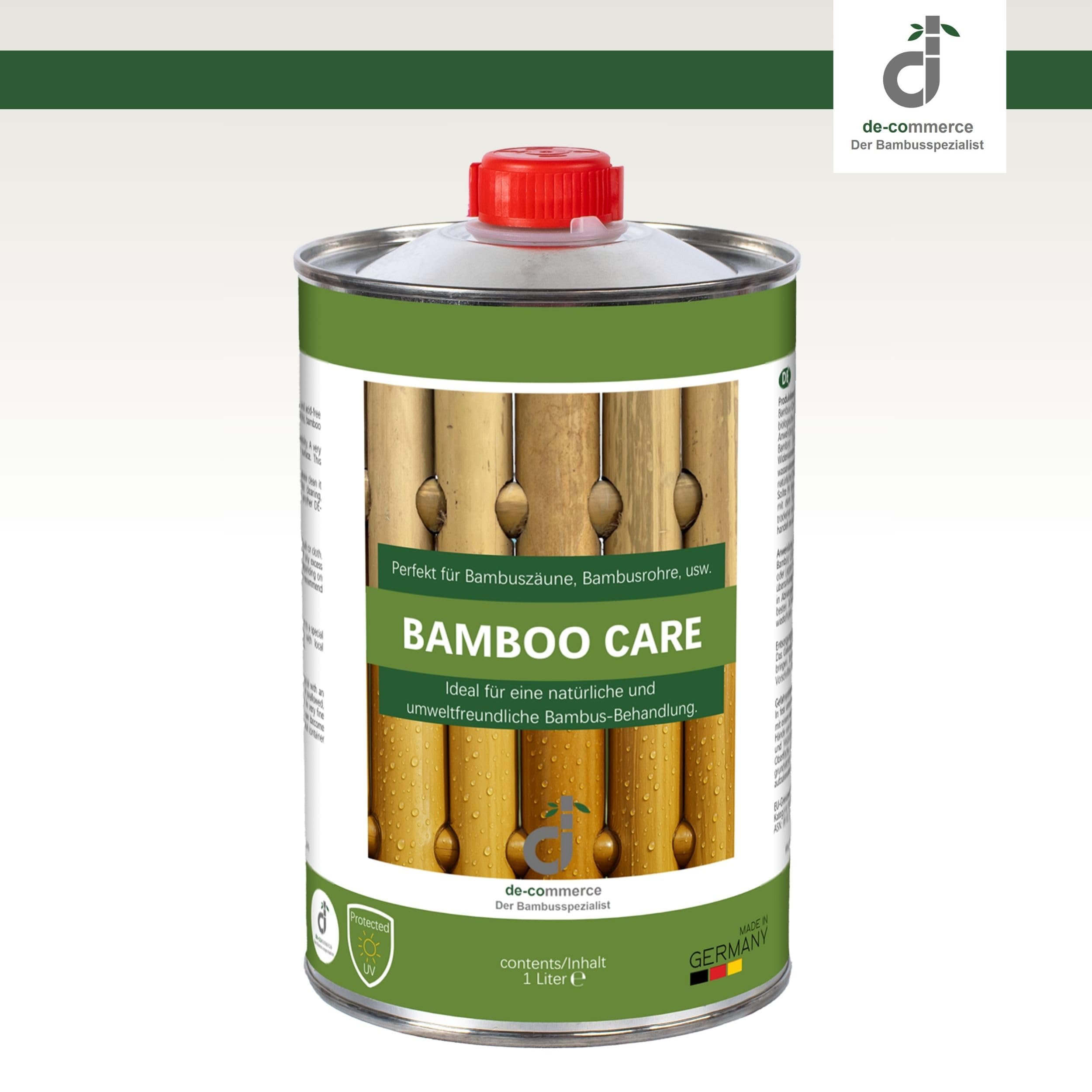 DE-COmmerce 1 Liter Bambusl Bamboo Care farblos fr Bambuszaun auen,  witterungsbestndiges Bambus Pflegel, Holzpflegel auf Leinlbasis,  Bambuspflege, Leinlfirnis : Amazon.de: Baumarkt