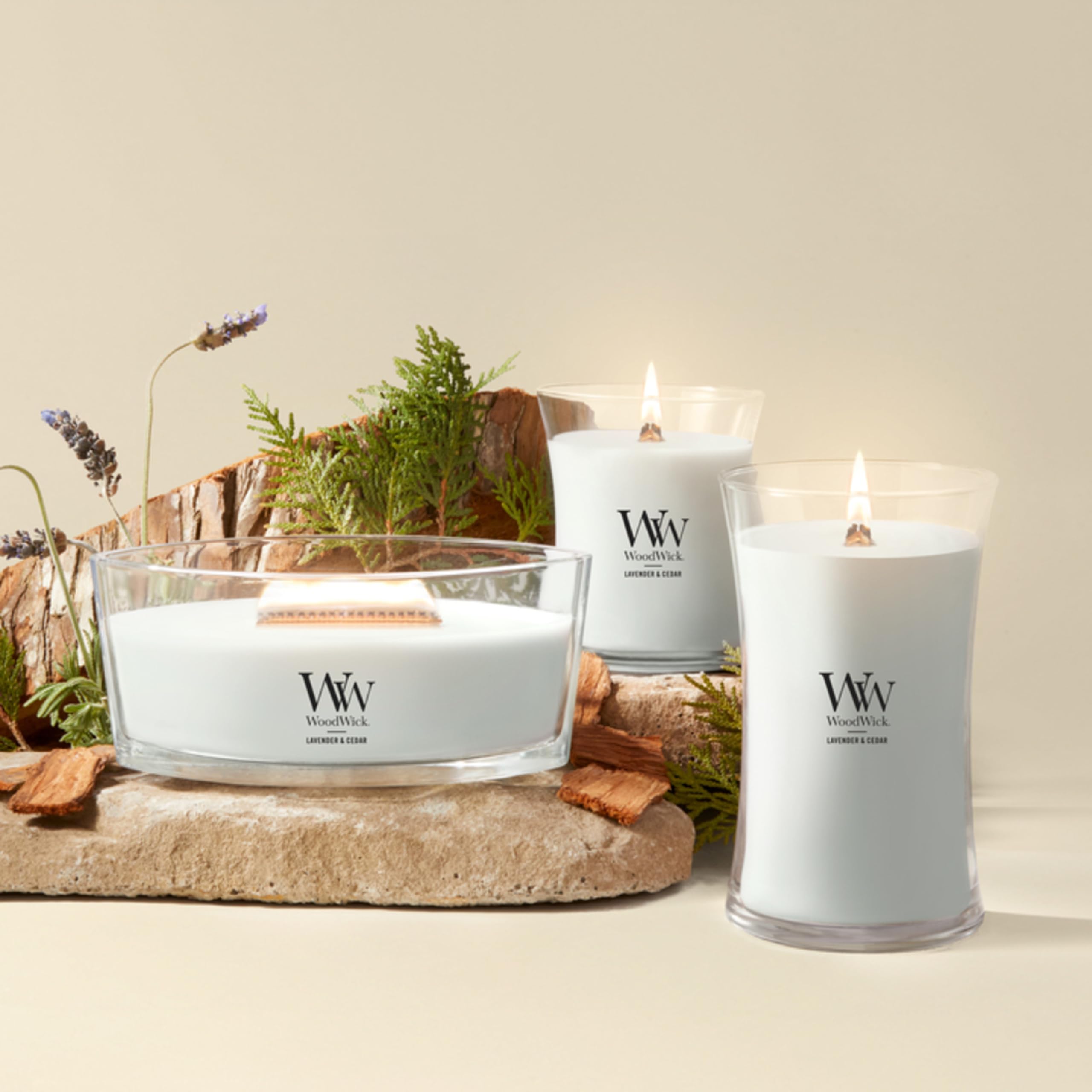 WoodWick Bougie en pot 1666272, gris clair.