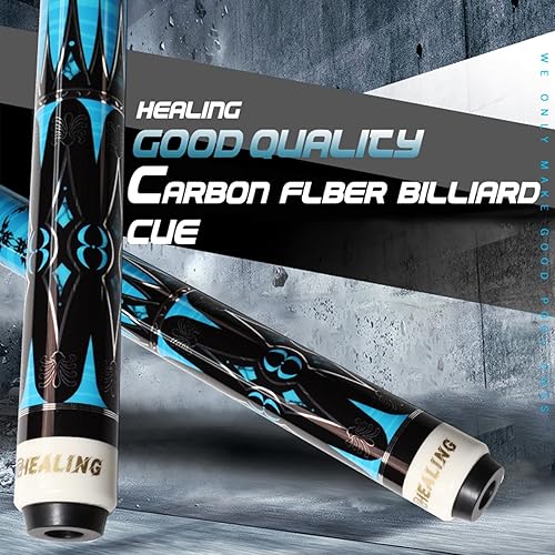 Miniatura 8 de Taco de billar de fibra de carbono, taco de juego con cabeza de 0.465 in, eje de fibra de carbono 100%, taco de billar profesional de 12, 58 pies