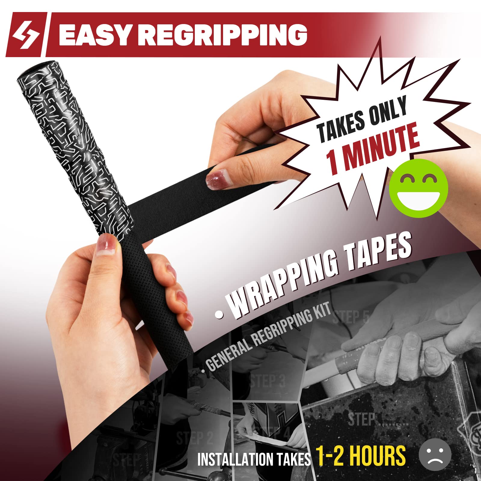 SAPLIZE Golf-Griffband, 3er-Pack, klebrige PU-Overgrip-Bänder, neue Regripping-Lösung für Golfschläger-Griffe, Golf-Regripping Wrap Tape