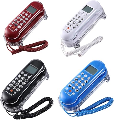 Miniatura 8 de Elegante base de cristal con cable para montaje en pared Teléfono fijo B365 Teléfono fijo Pantalla LCD Llamada Funciones Redail Teléfono Extensión