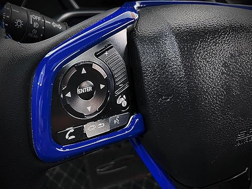 Miniatura 4 de Adhesivo decorativo para volante de automóvil, ABS, color azul, para Honda 10 generación Civic 2016 2017 2018 2019 2020 2021