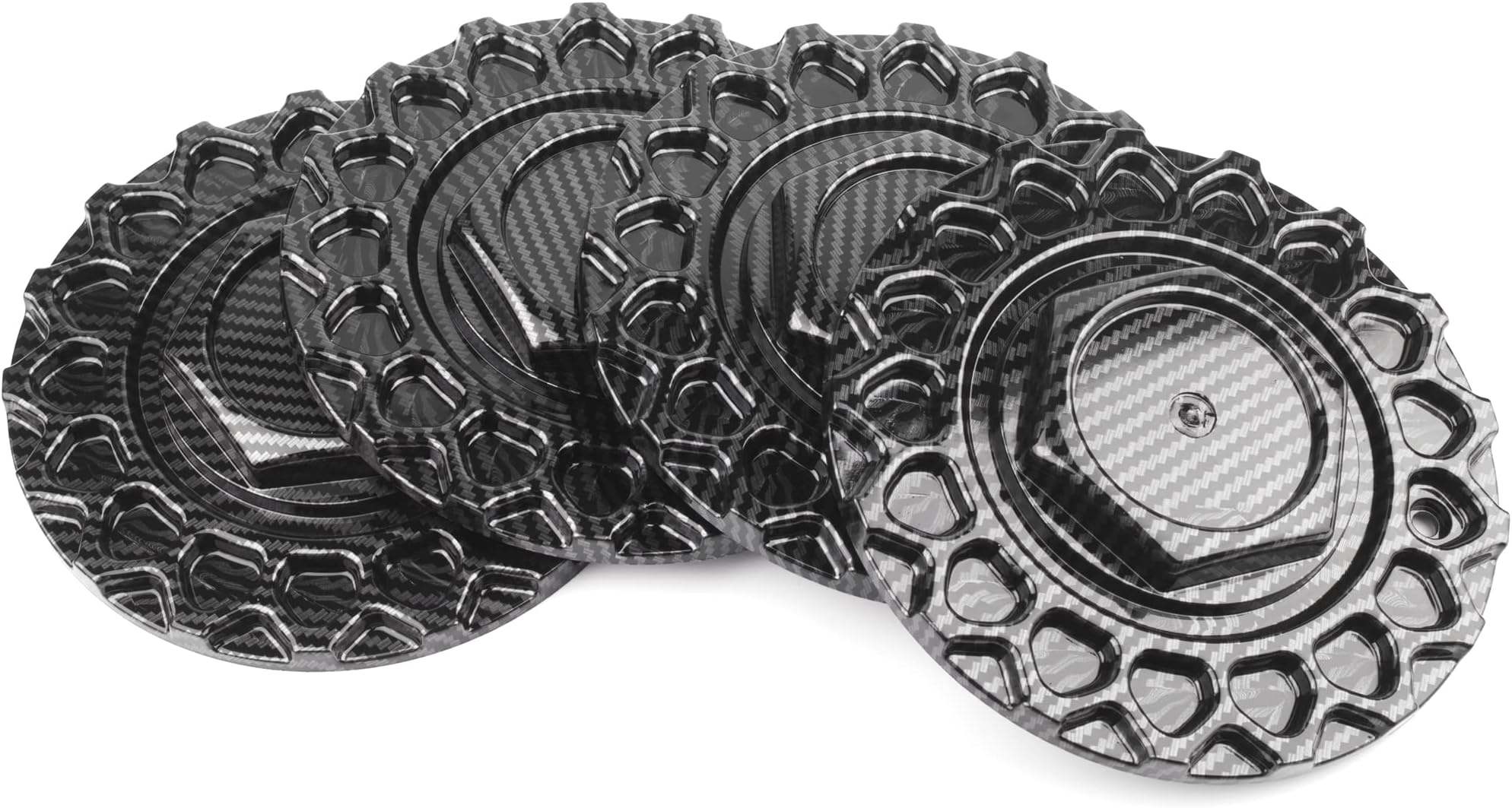 Rhinotuning4 PCS 168 mm Wheel Center Caps Compatible With BBS RS/BBS STYLE 5 / AVID.1 AV05 /STR Racing STR 606 / ESM 002R, OD: 6.61 in / 168 mm Carbon Fiber Hub Caps