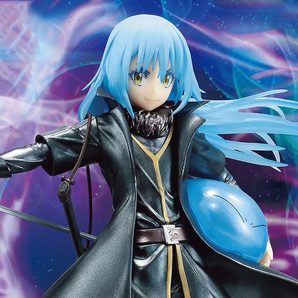 Rimuru Figur Modell Diaburo Actionfigur Anime Figur Veldla Tempest/Gobuta Figur Statue, Blaues Haar Trenchcoat Schwert Draw Stehposition PVC Skulptur Dekoration Sammlerstück Geschenk 21 cm