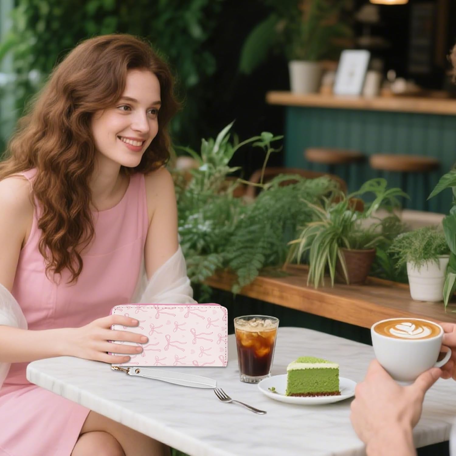 Pink Bow Wallet for Women - Slim PU Leather Womens Wallet with Cash Zipper Coin Purse, Small Credit Card Holder Travel Wallet, Wristlet Wallets for Female Ladies Teen Girls Purse (Girly Gift) - Image 8