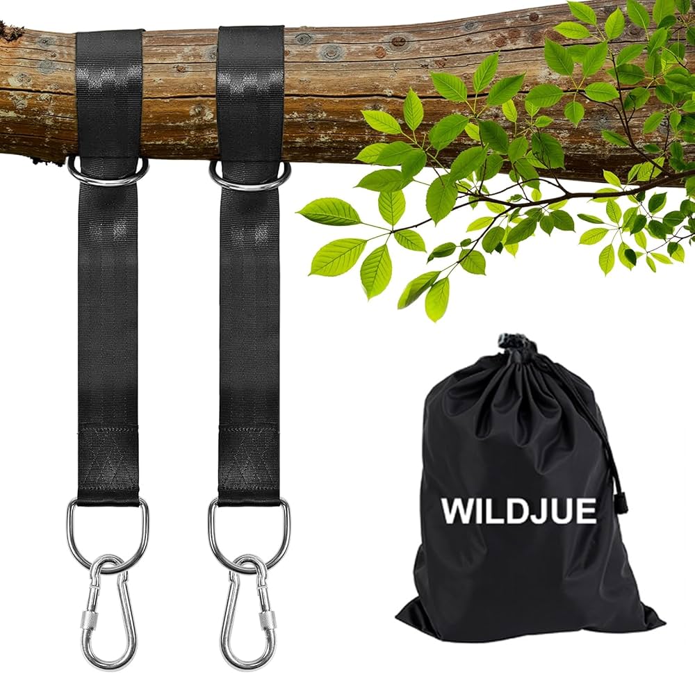Little Tikes Swing Tree Swing Hanging Straps Kit, 5FT Extra Long Straps, Heavy Duty Holds 2200lbs With Safer Lock Snap Carabiners Carry Pouch Bag Hanging Straps Kit For Tree Swing Hammocks Canopy