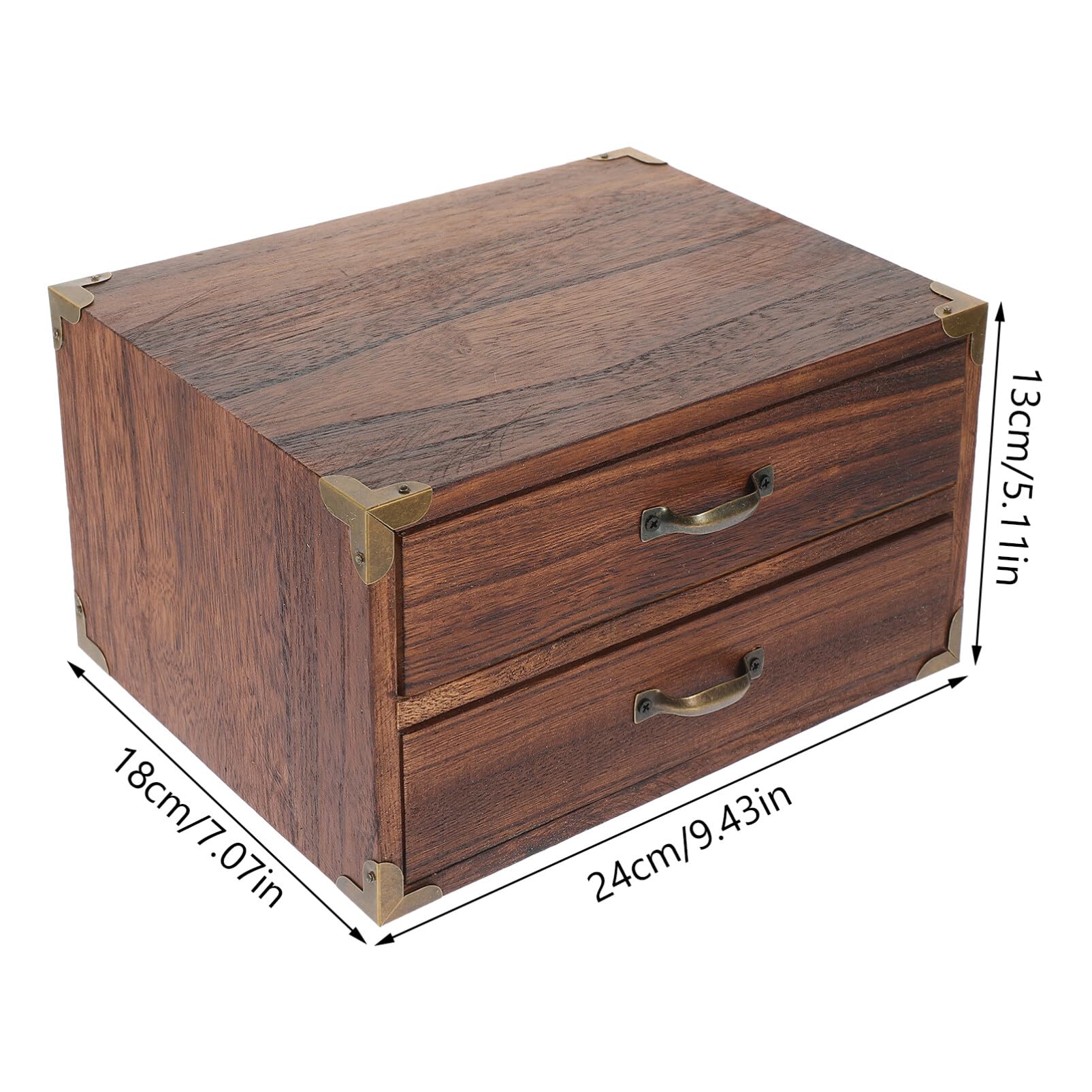 Rustikaler Schreibtisch-Organizer aus Holz mit Schubladen, Vintage-Schreibtisch-Aufbewahrungsschrank für Heimbüro-Dekor