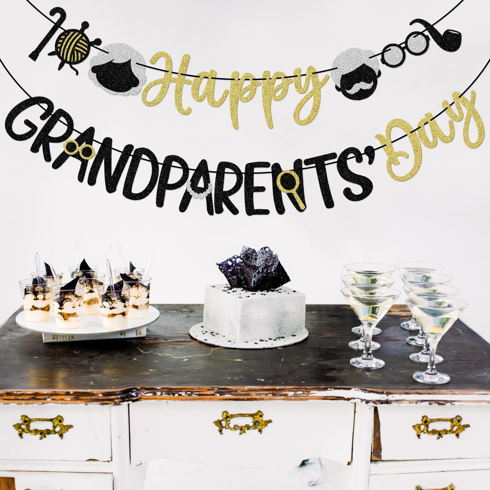 Happy Grandparents Day Banner – Fertig-Deko Für Oma & Opa Zum Aufhängen, Inkl. Schnur, 6,4m Lang