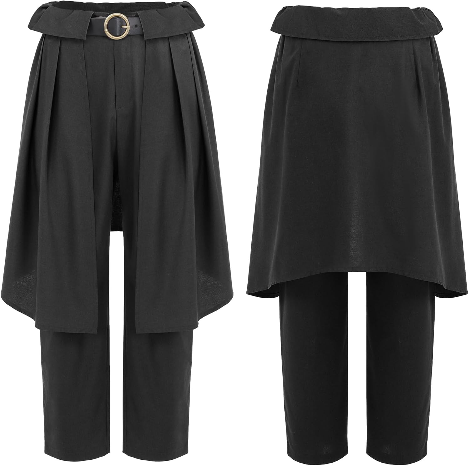 PROCOS Medieval Mens Pants Viking Steampunk Renaissance Gothic Pirate Trousers with Belt Cosplay Costume