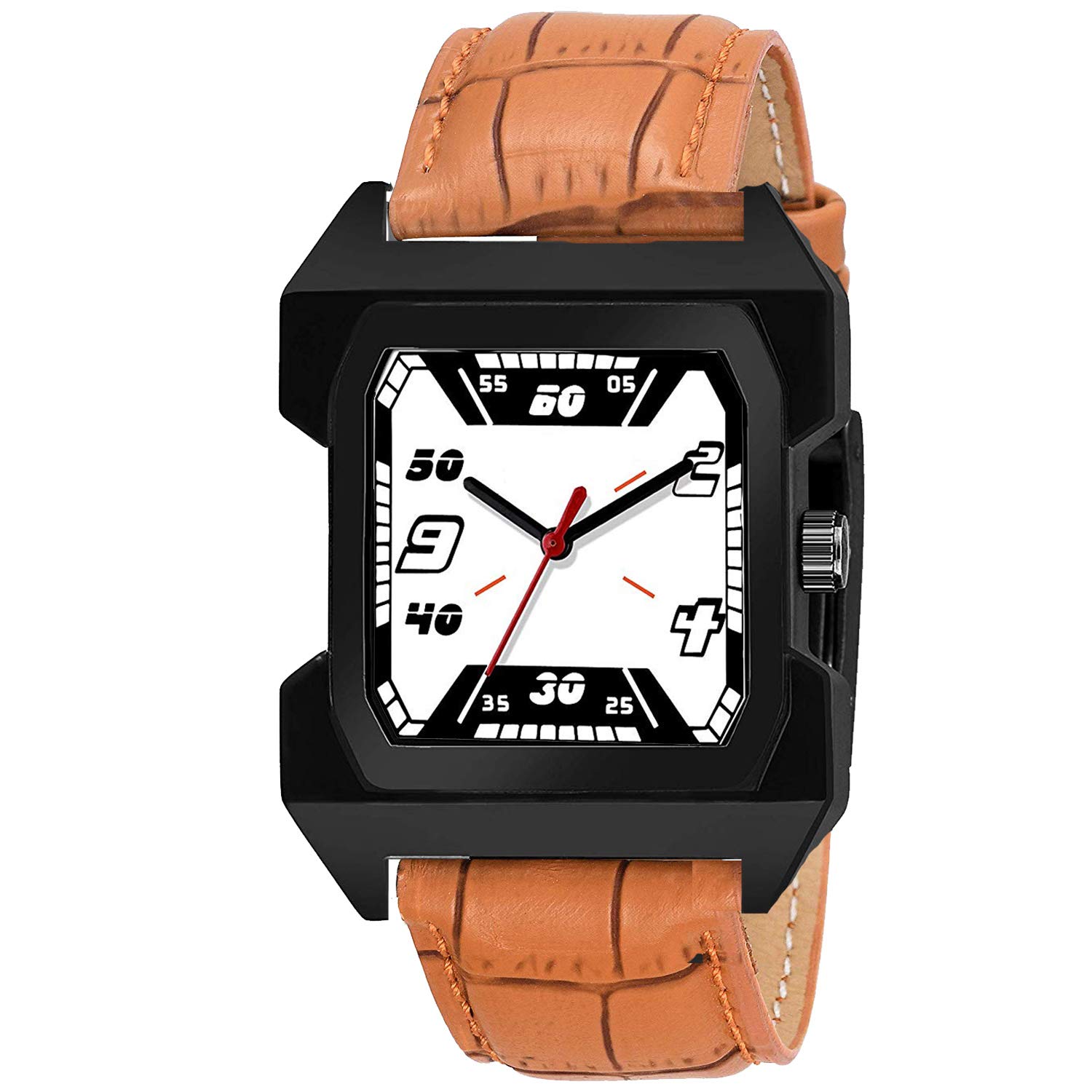 HORCHIS Casual Analog Black & White Dial Mens Leather Watch-HORC_ENT_11332 (B08BG3L19F) Amazon Price History, Amazon Price Tracker
