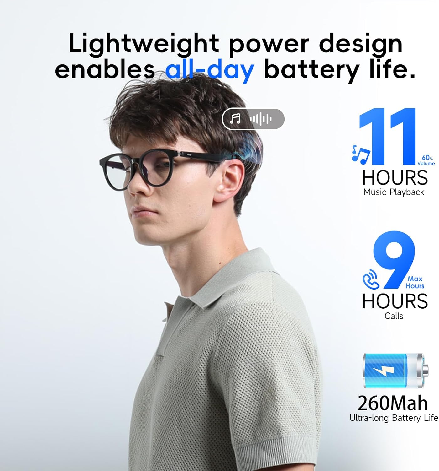GetD AI Glasses for Men & Women, Smart Glasses Powered by ChatGPT with 74-Language Translation, Bluetooth 5.4 Glasses,Blue Light Filtering,11H Music Play for Driving, Travel, Business Daily Use