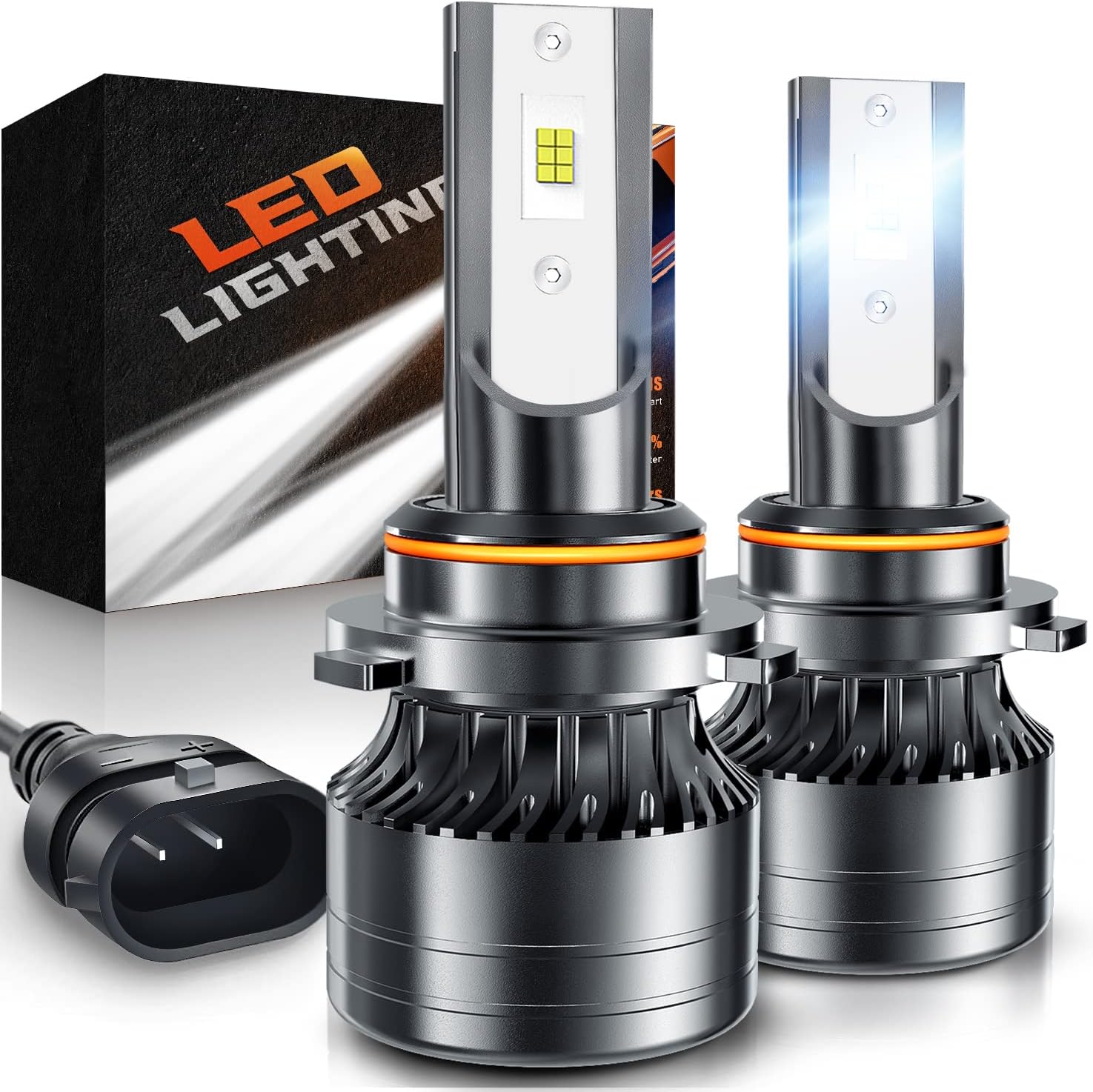 9005 LED Headlight Bulbs, MIROZO HB3 12000 Lumens Super Bright Mini Size LED Headlights Conversion Kit 6500K Cool White, IP68 Waterproof, Pack of 2