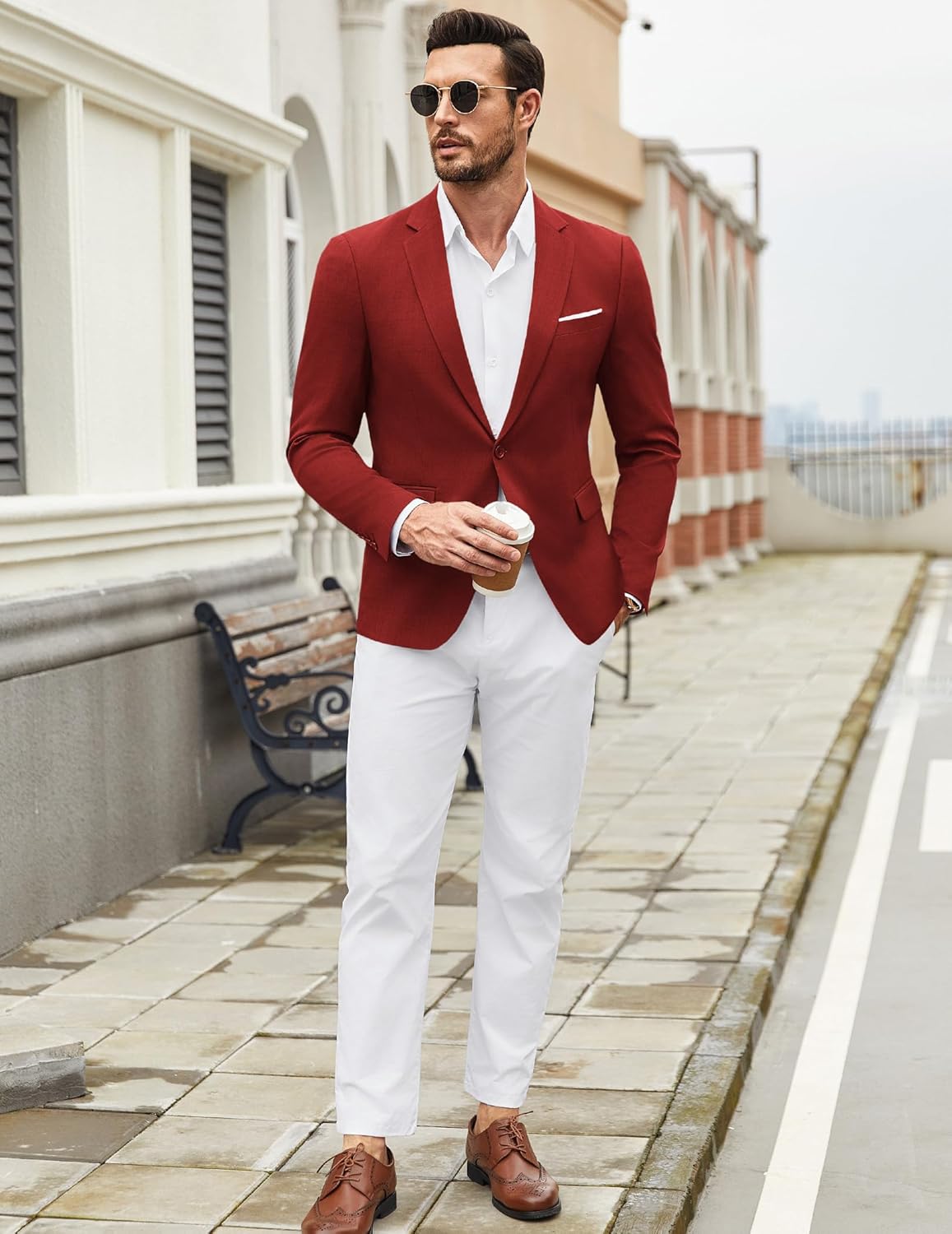 COOFANDY Mens Casual Blazer Suit Jackets One Button Sport Coats Lightweight Business Sports Jackets - Image 4