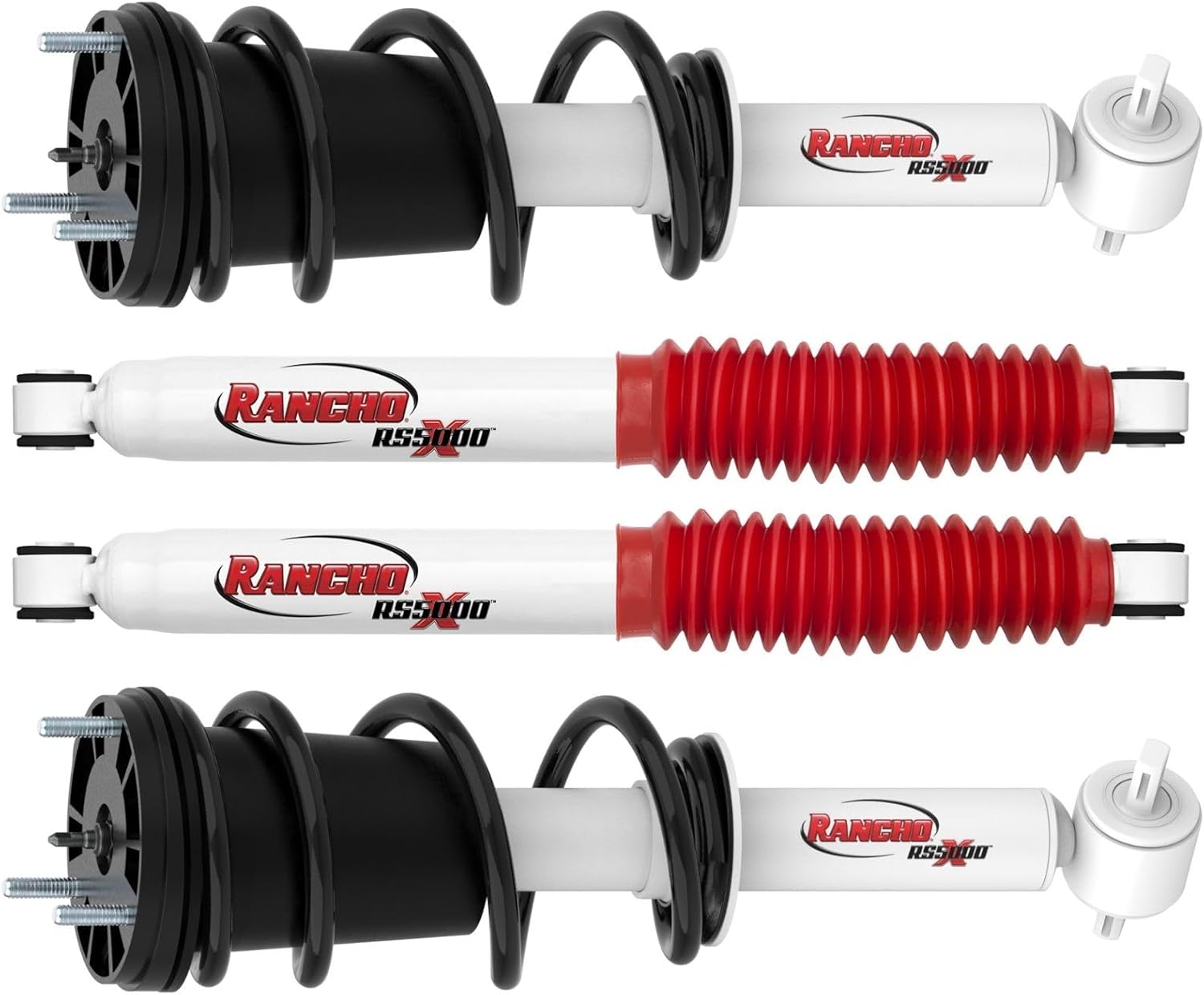 Set of Rancho RS5000X Series Front Loaded Suspension Struts & Rear Shocks fits 2020 2023 Silverado 1500 LTZ & Sierra 1500 SLT with 0" Lift | Includes TrendsAuto Decal