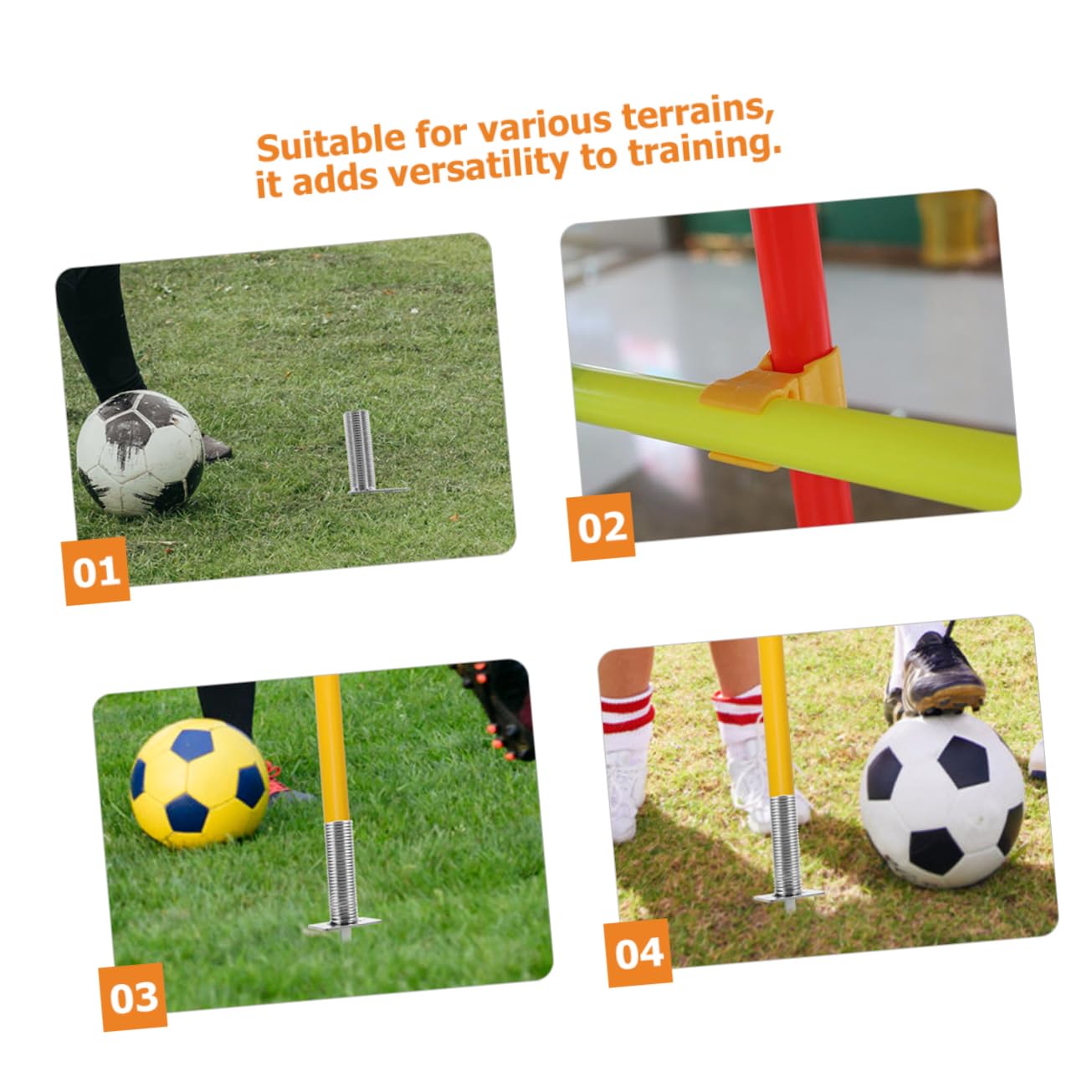1set Accessori per Calcio Supporto per Bandierine Picchetti Molla per Allenamento Stabilità e Trasportabilità per Terreni di Gioco e Allenamenti di Squadra