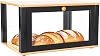 Bamboo Bread Box for Kitchen Countertop - Large Black Bread Box Pastry Display caseClassic style